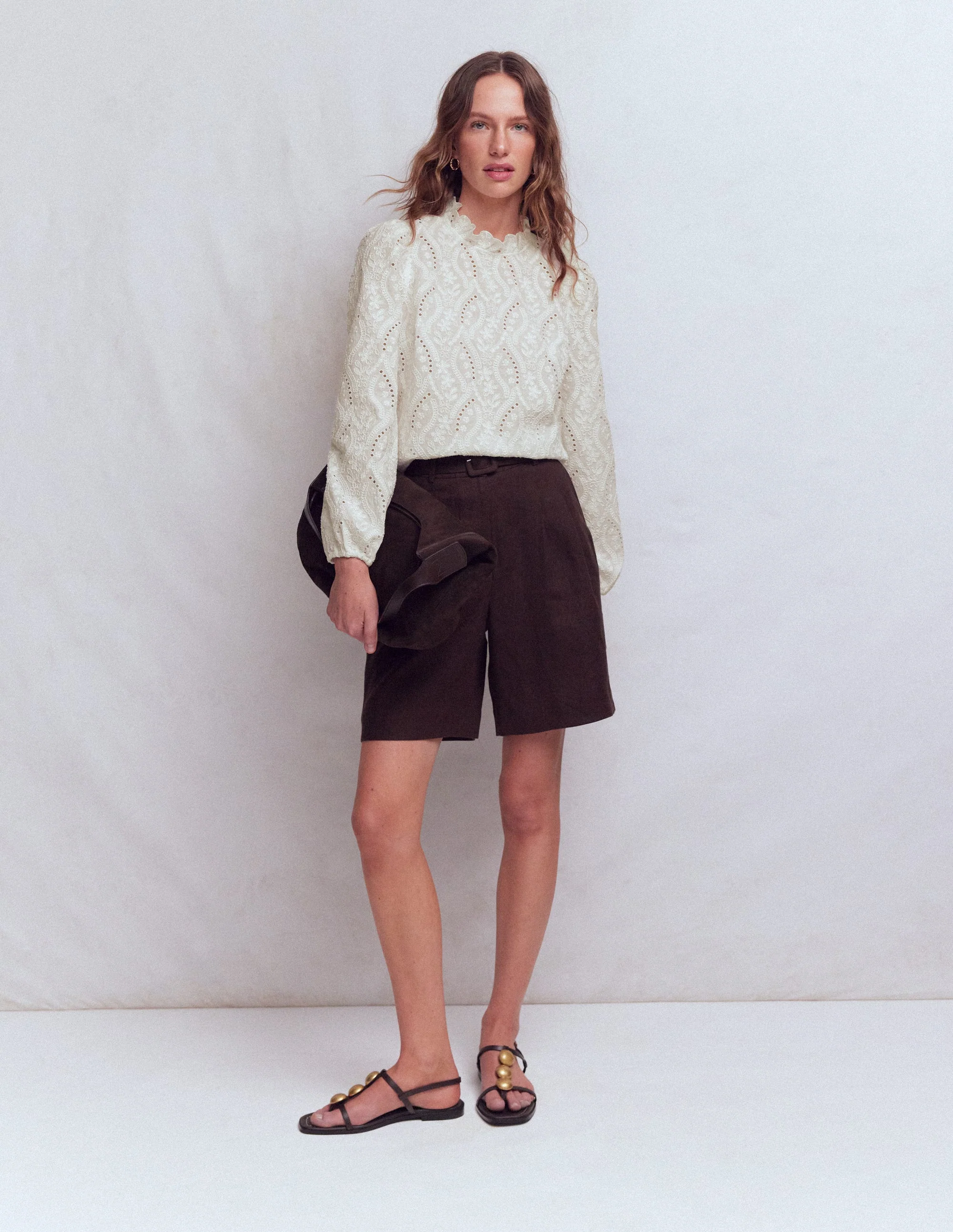 Oberteil mit Puffärmeln-Naturweiß