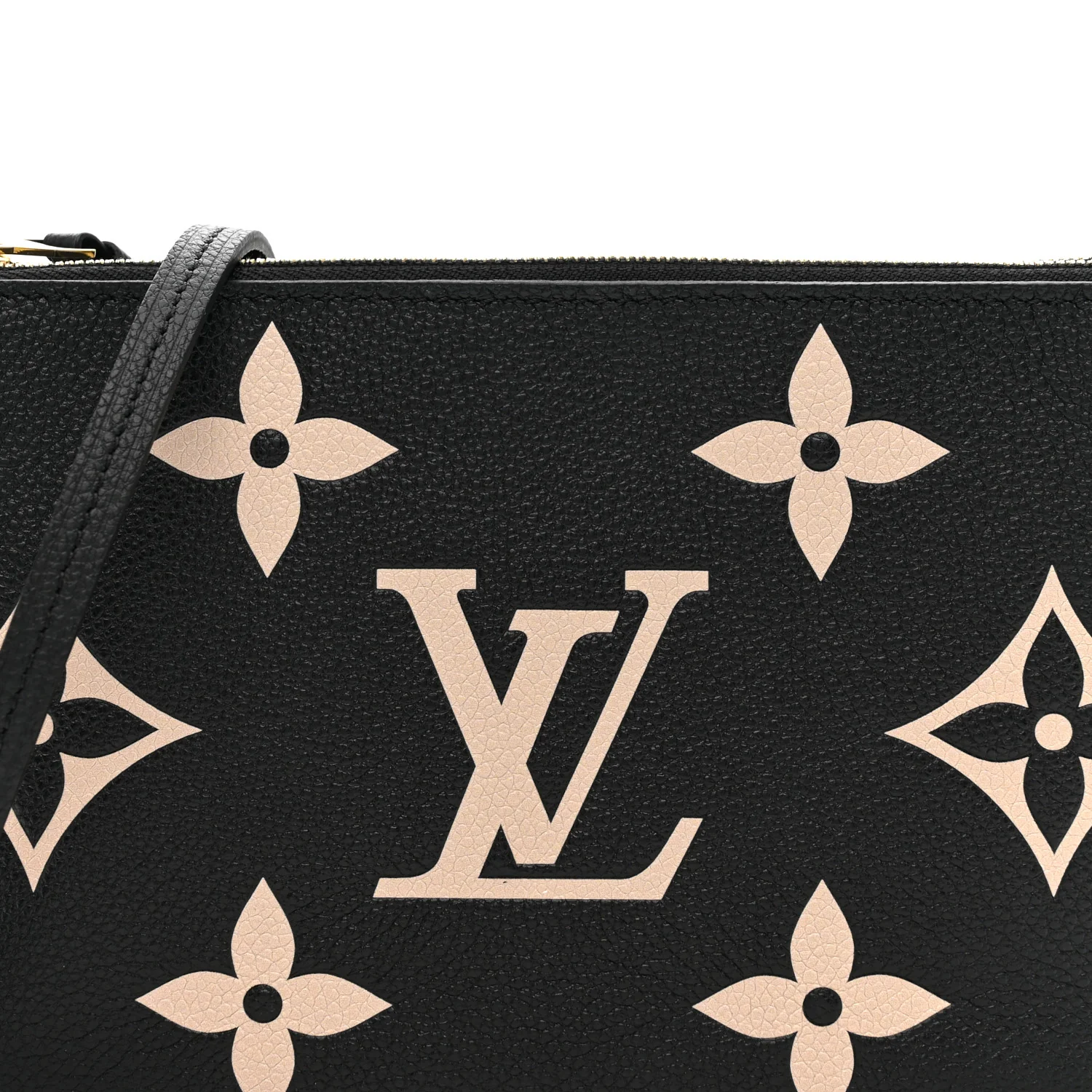 Empreinte Monogram Giant Double Zip Pochette Black Cream - Top Club