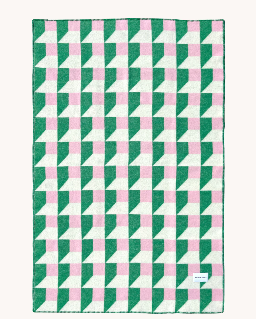 Plaid Cubics 130x200 cm grass pink