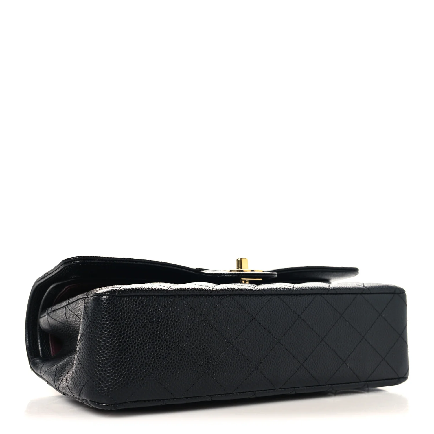 Caviar Quilted Medium Double Flap Black - Top Club