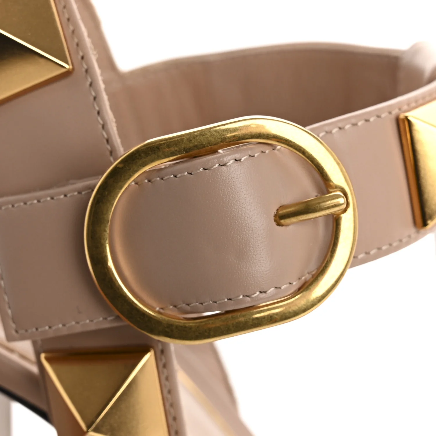Calfskin Roman Stud 90mm Sandals 37 Rose Cannelle - Top Club