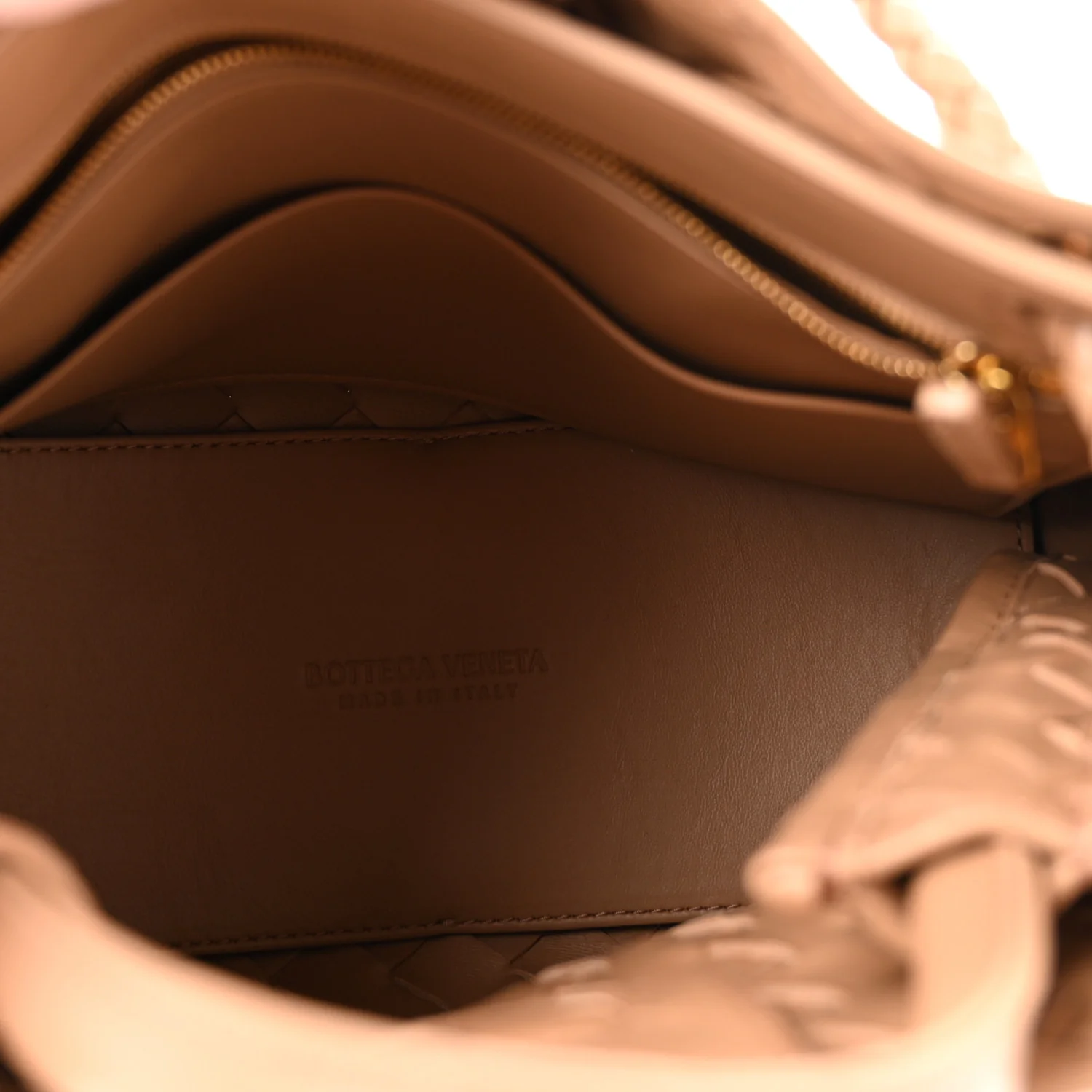 Nappa Intrecciato Small Andiamo Shoulder Bag Biscuit - Top Club