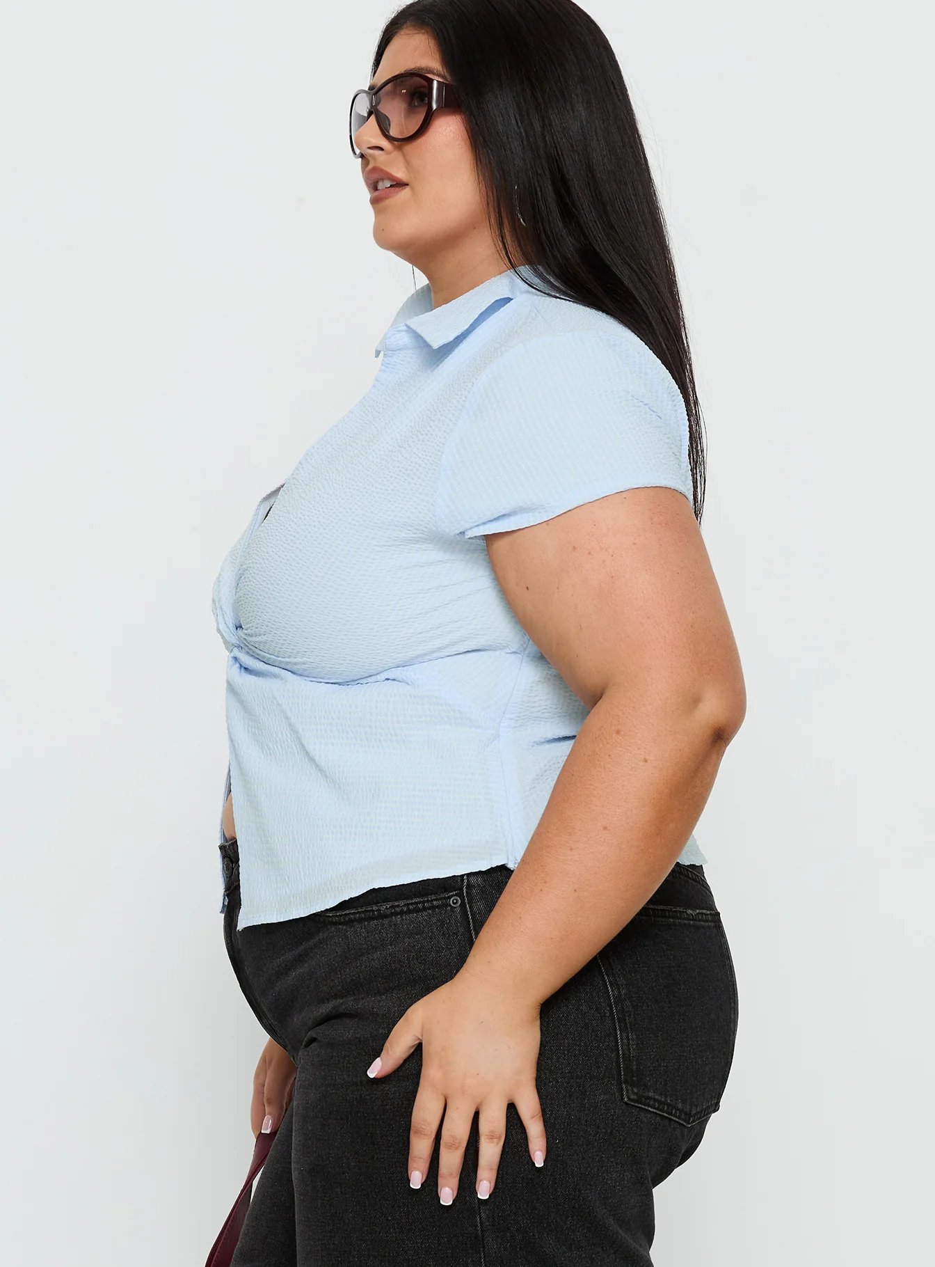 Lover Blues Twist Top Blue Curve