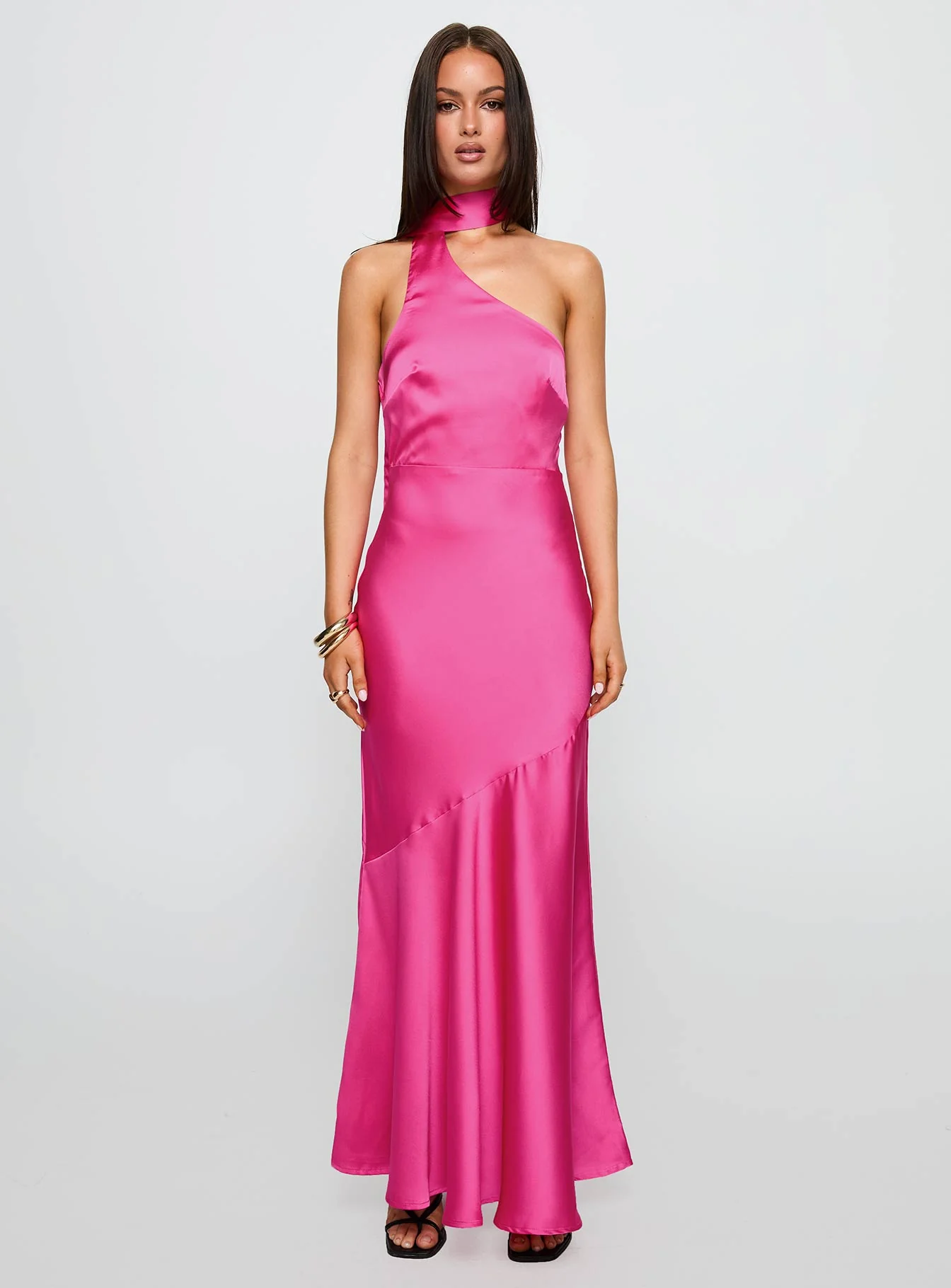 Elixaire Scarf Maxi Dress Pink