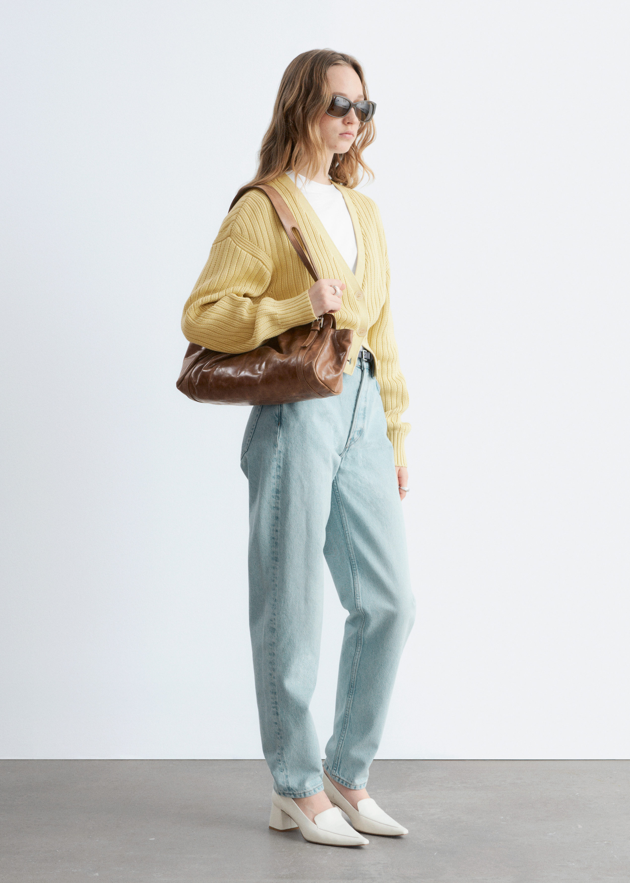 & Other Stories RIB-KNIT COTTON CARDIGAN