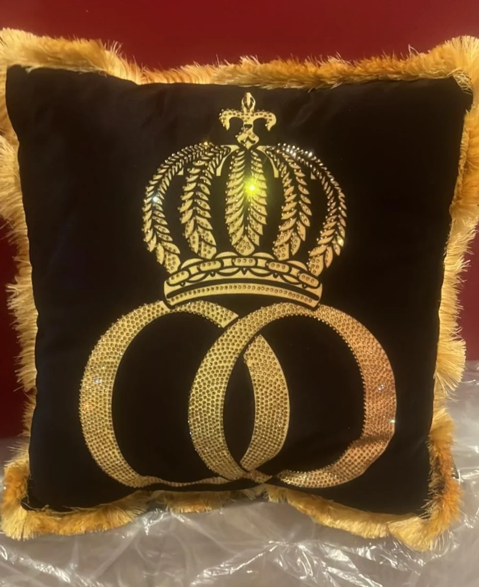 Harald Glööckler luxury cushion Pompöös by Krone black / gold 50 cm