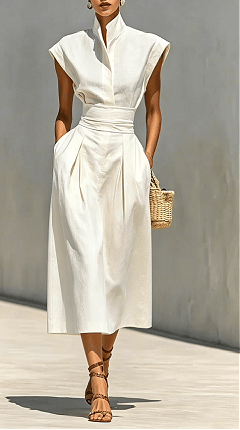 Women's high-waisted midi skirt, turtleneck loose top, commuter dress - Nordfashionstorm - Women's Clothing, Fashion for You - Nordfashionstorm.com