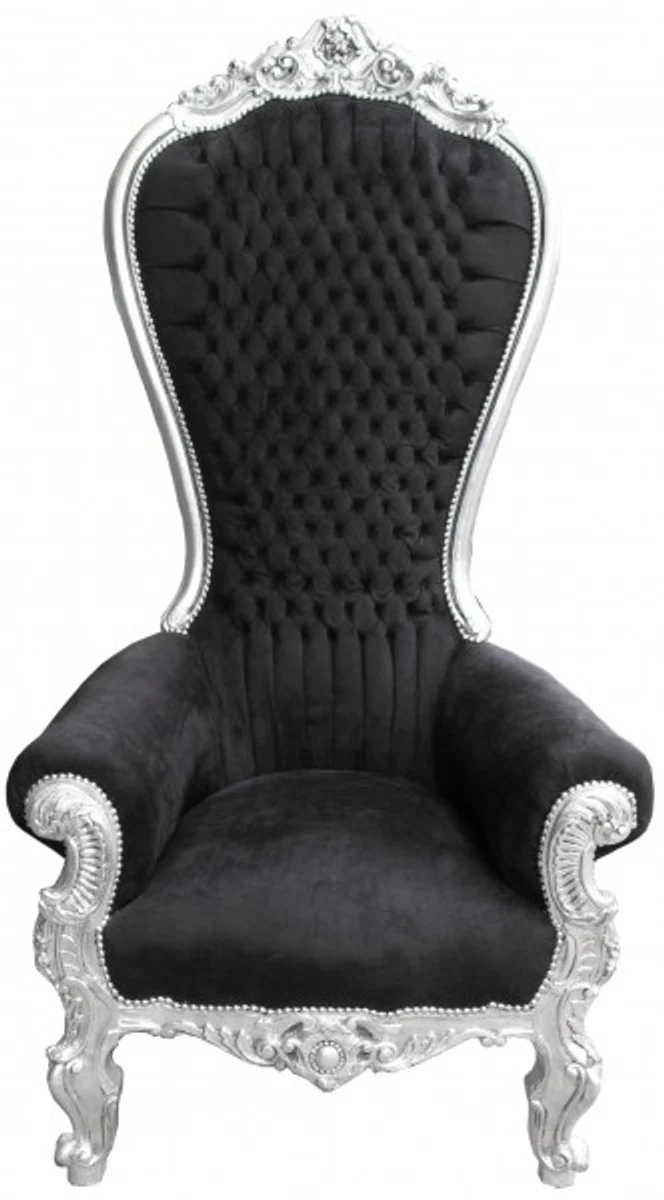 Baroque throne chair Majestic Mod2 black/silver - giant chair - throne chair Tron