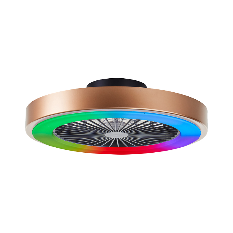 SLIMLINE PLAFONDVENTILATOR & RGB LICHT ZWART/GOUD