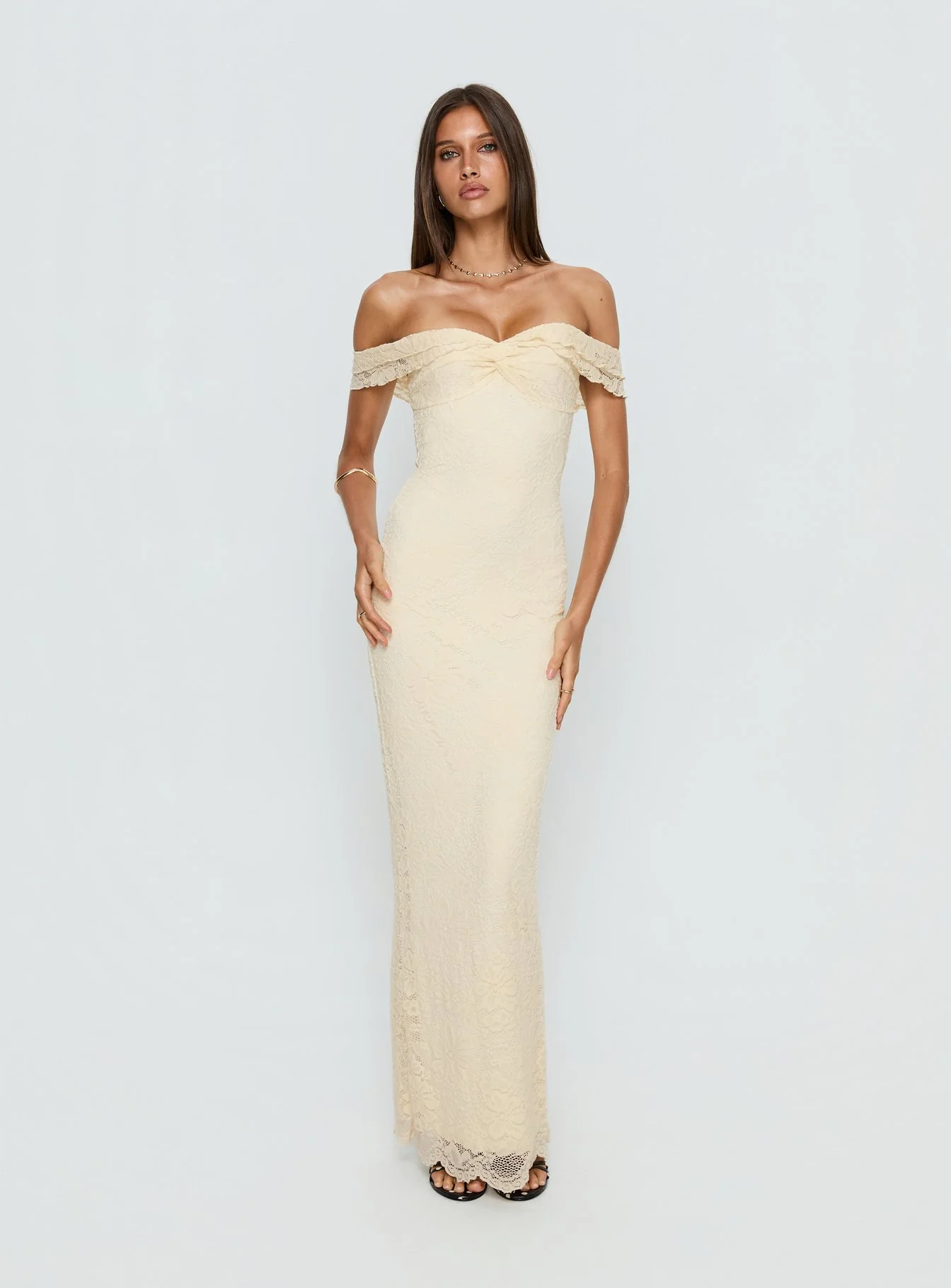 Anabeila Strapless Maxi Dress Lemon