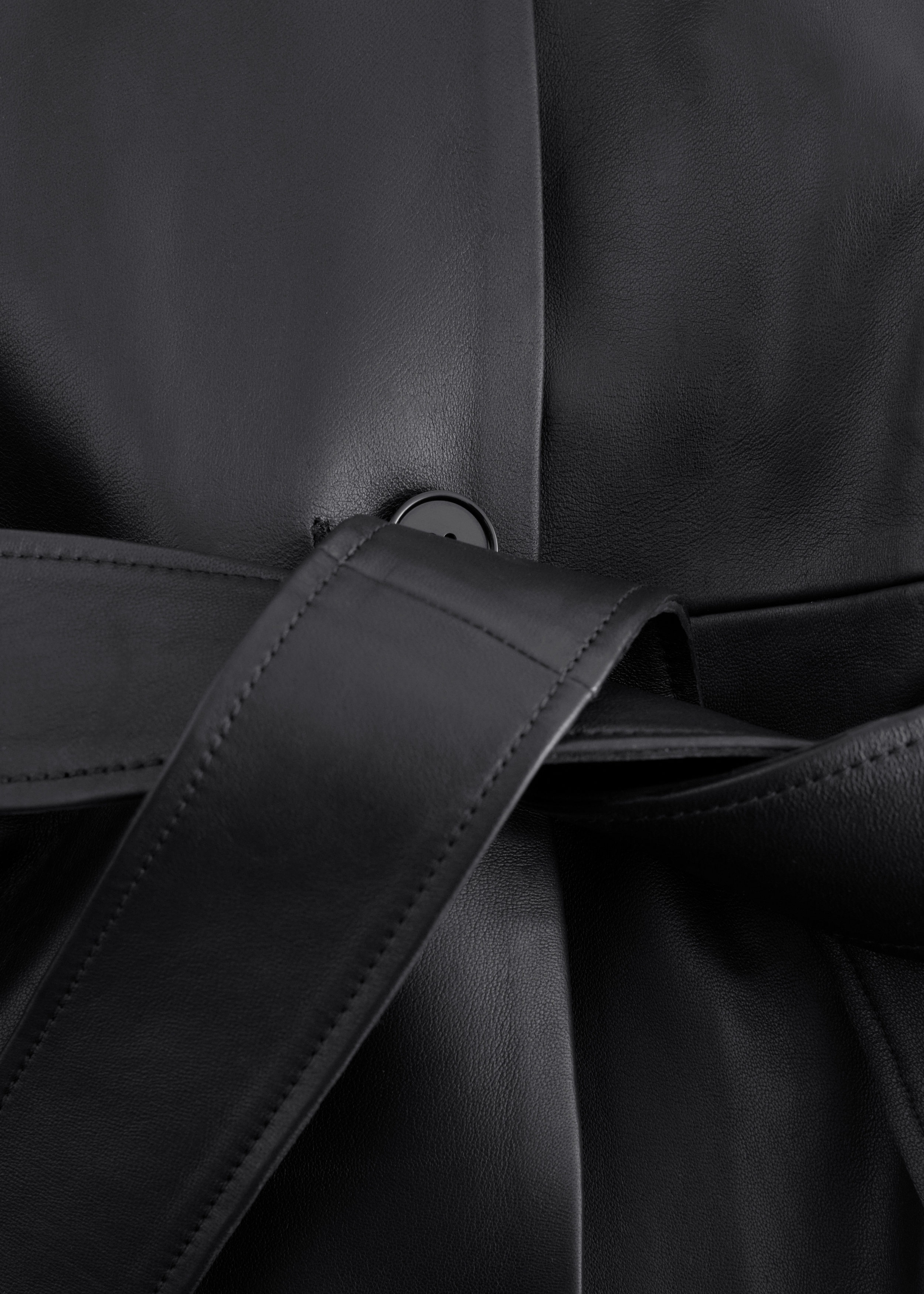 & Other Stories TIE-BELT LEATHER COAT