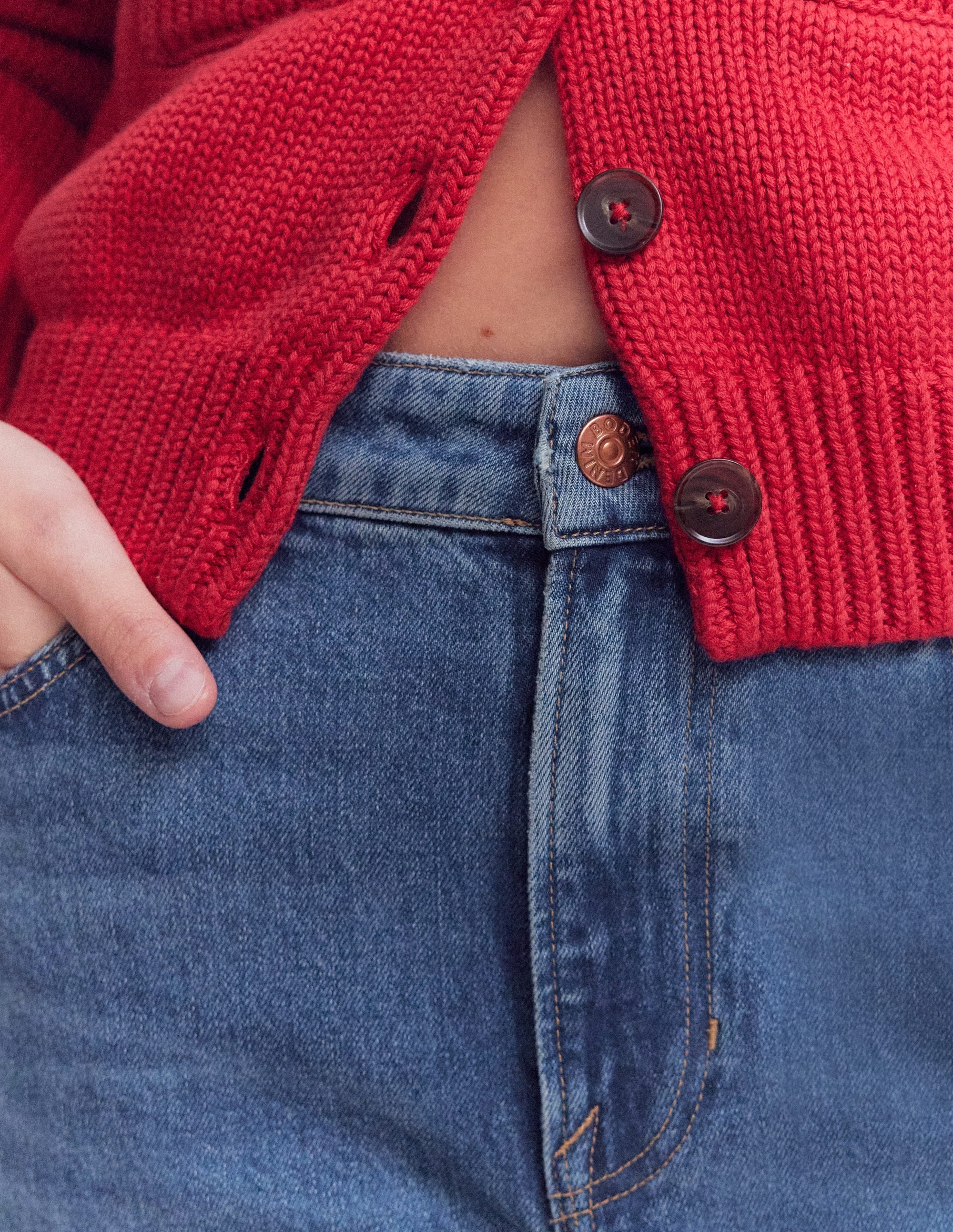 Jeans mit mittelhohem Bund und geradem Bein-Medium Vintage