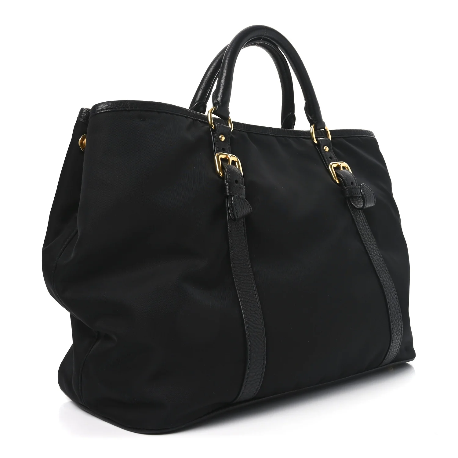 Tessuto Nylon Soft Calf Small Tote Black - Top Club