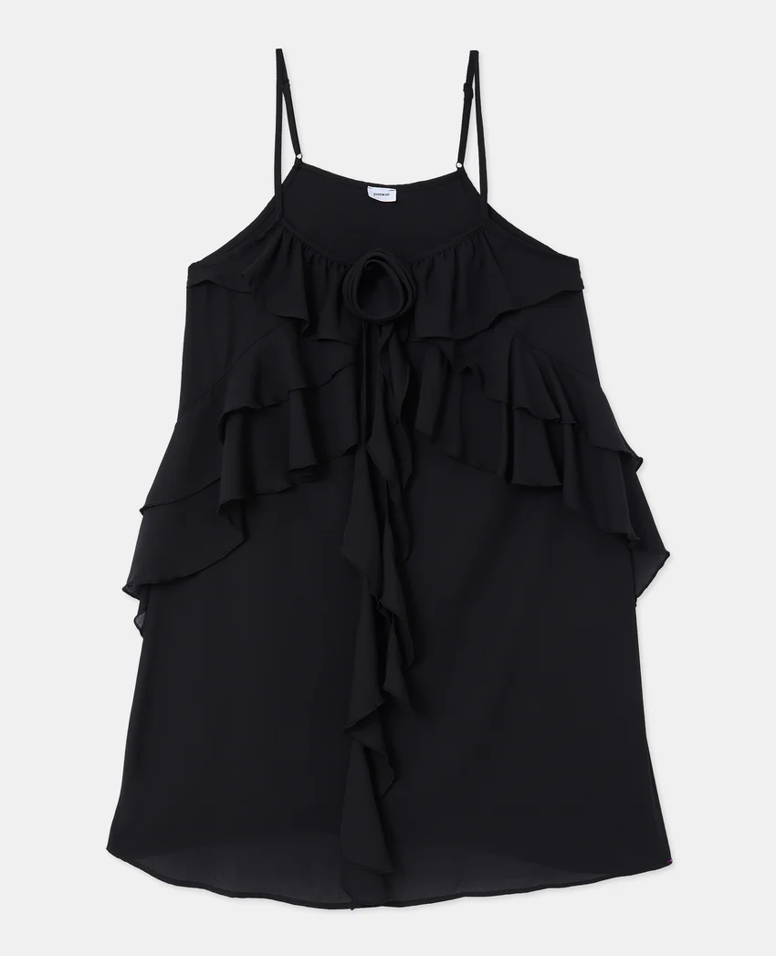 Pimkie Robe courte en voile avec volants et fleur