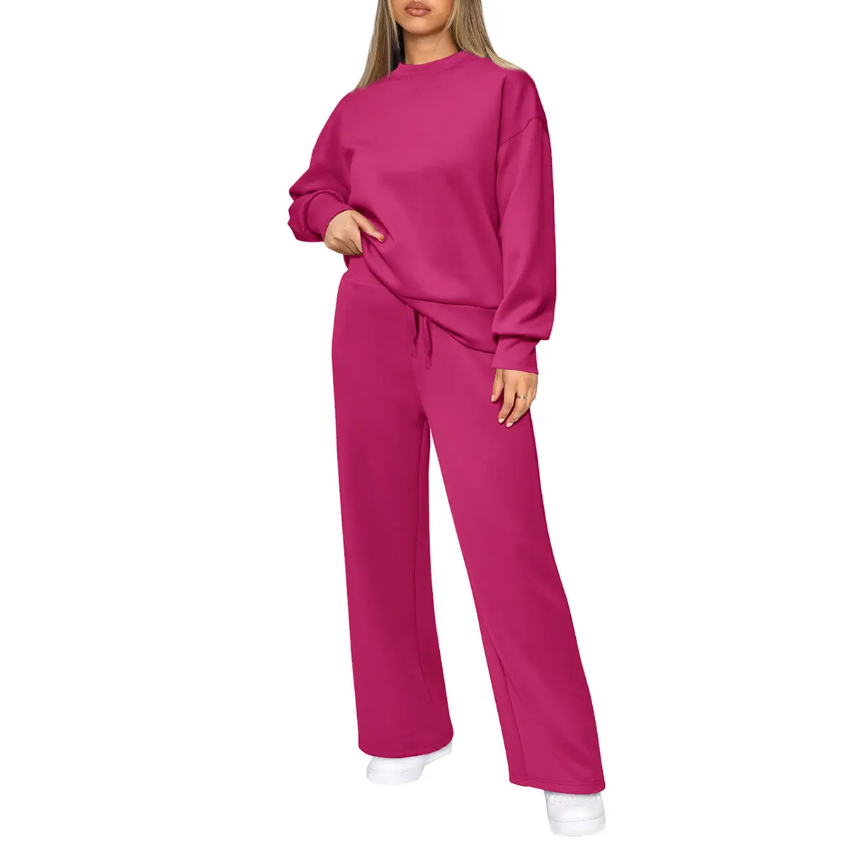 PrettyGarden Women's 2 Piece Outfits Long Sleeve Pullover Tops And Long Pants Lounge Sets Tracksuit