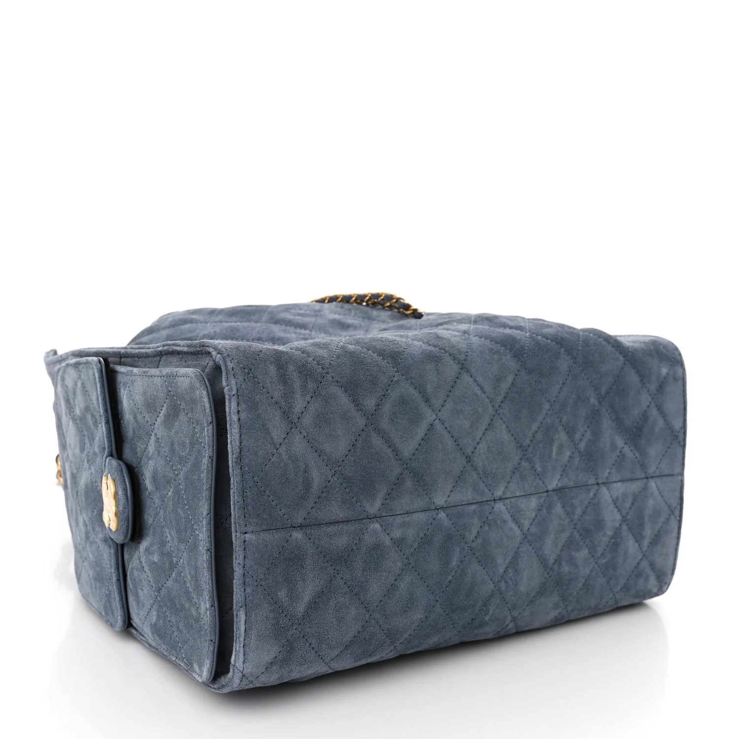 Suede Quilted Medium Chanel 25 Handbag Blue - Top Club