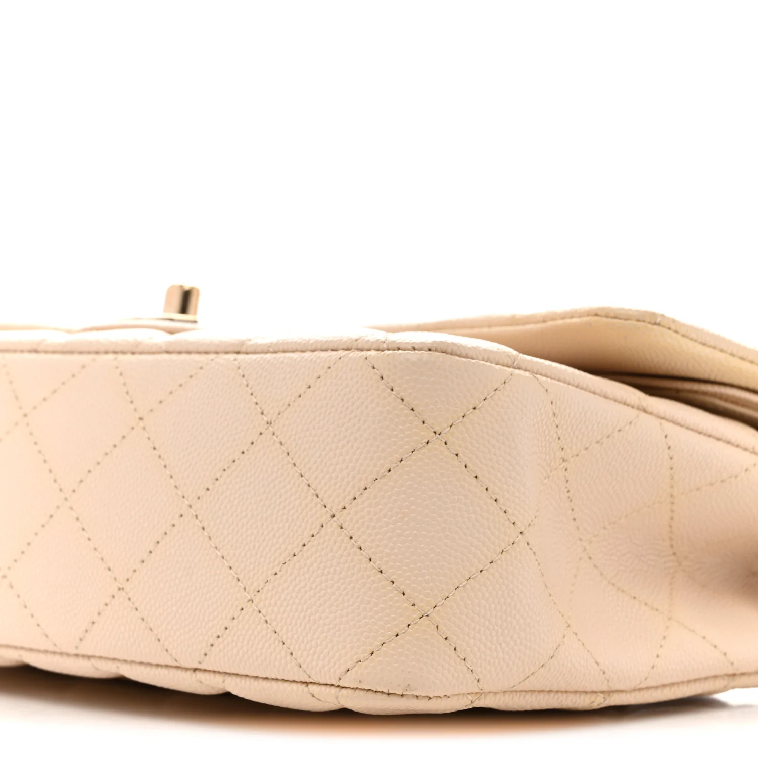 Caviar Quilted Medium Double Flap Light Beige - Top Club