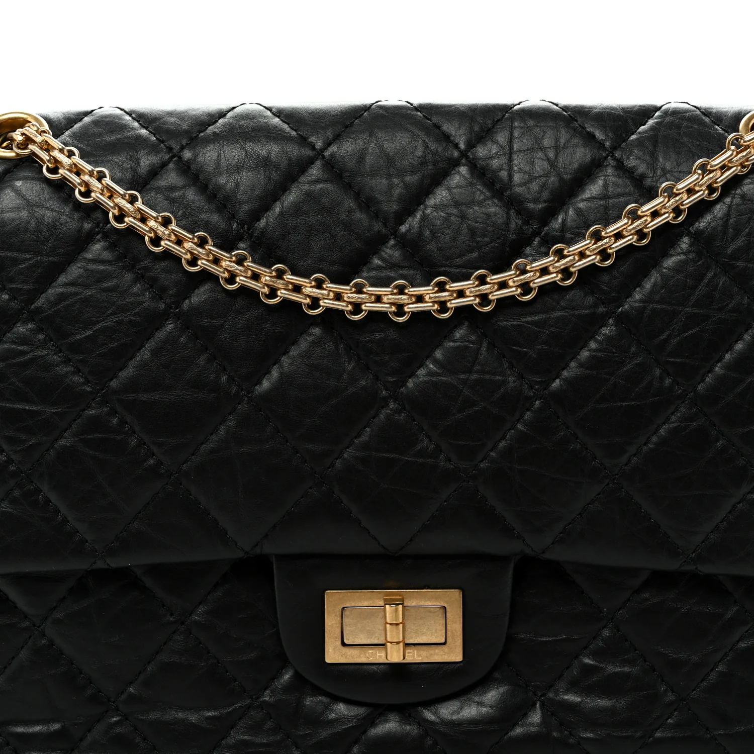 Aged Calfskin Quilted 2.55 Reissue 227 Flap Black - Top Club