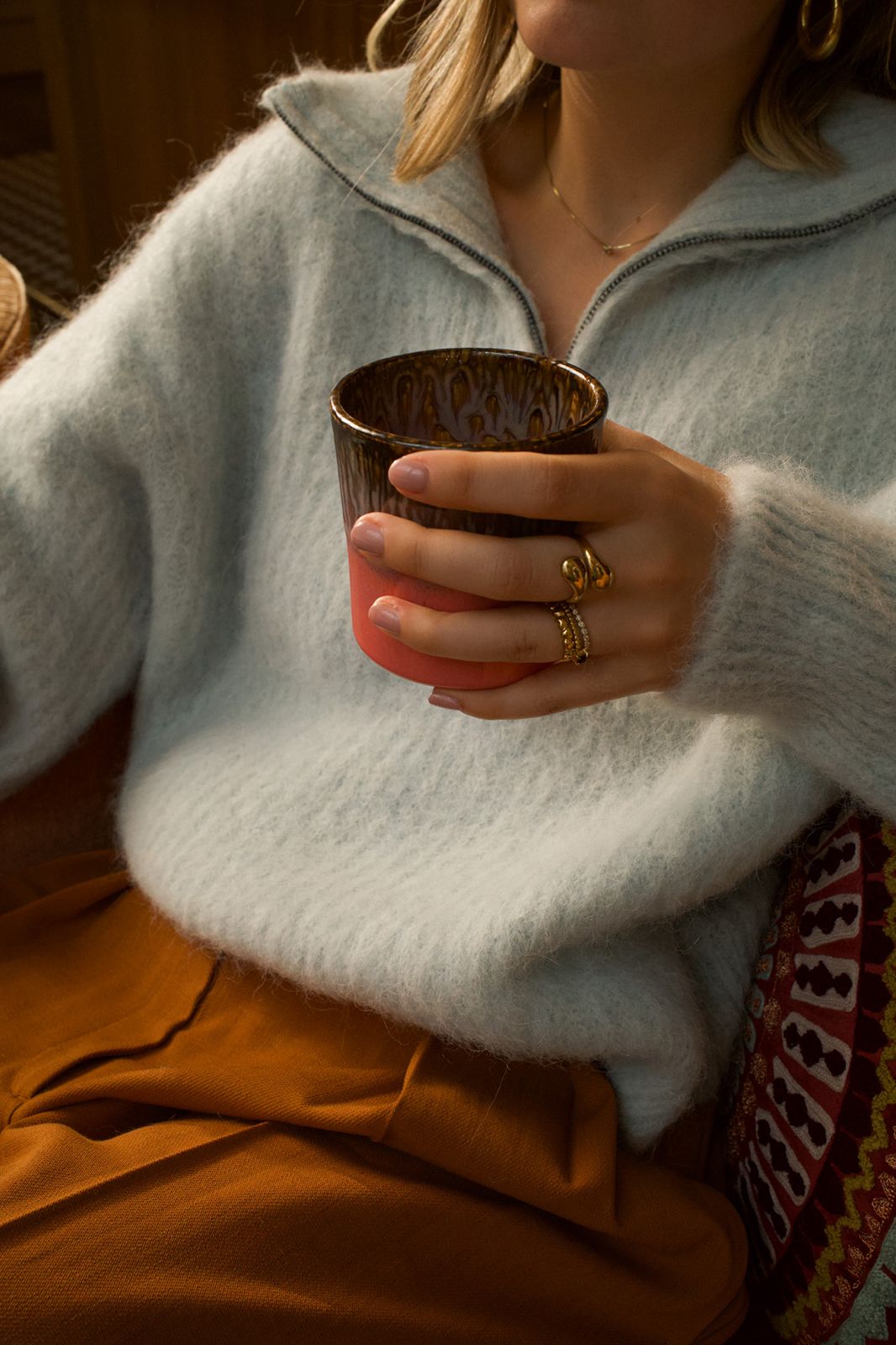 Gold plated twisted ring