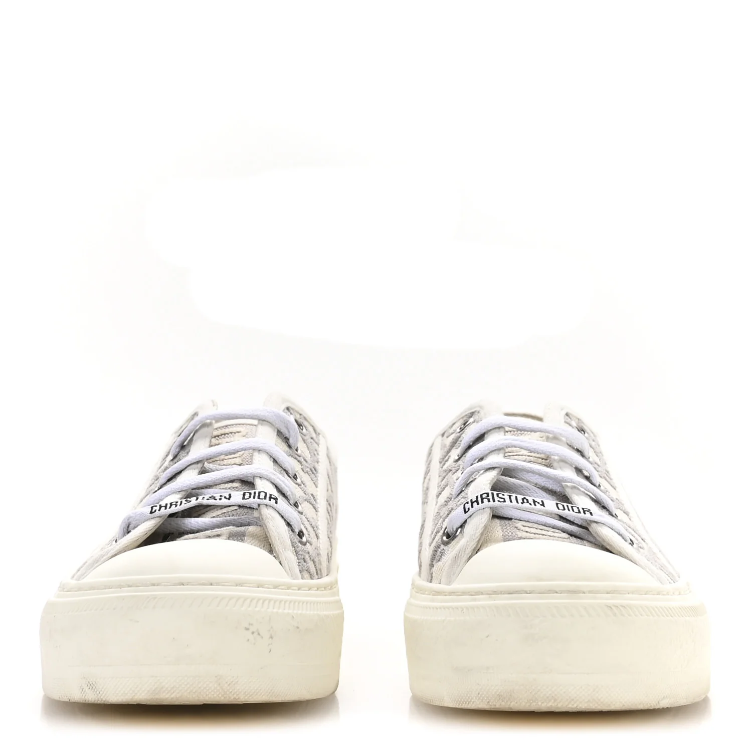 Canvas Oblique Walk'N'Dior Low Top Sneakers 36.5 Grey Stone - Top Club
