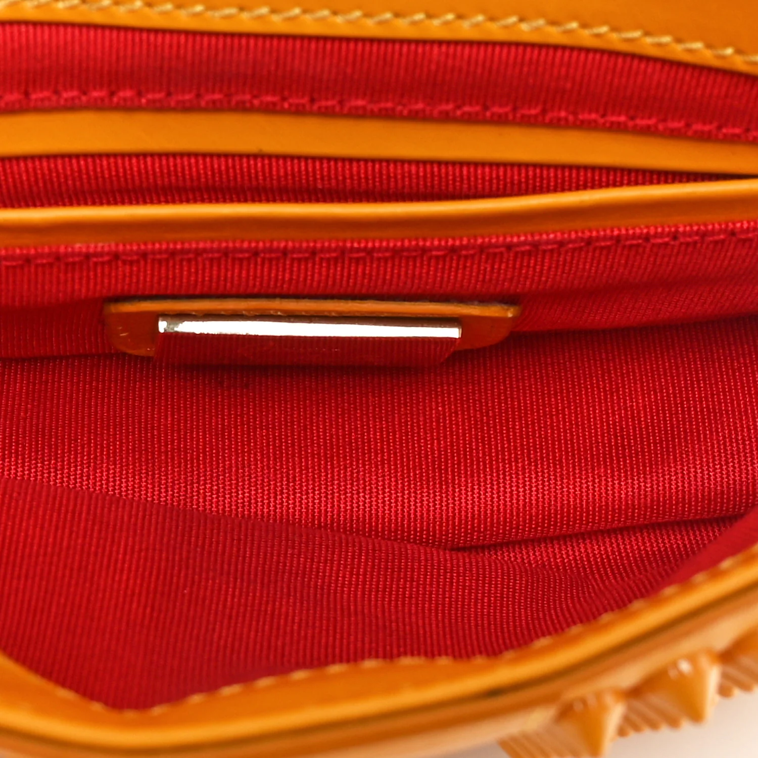Calfskin Spiked Sweety Charity Crossbody Bag Yellow - Top Club