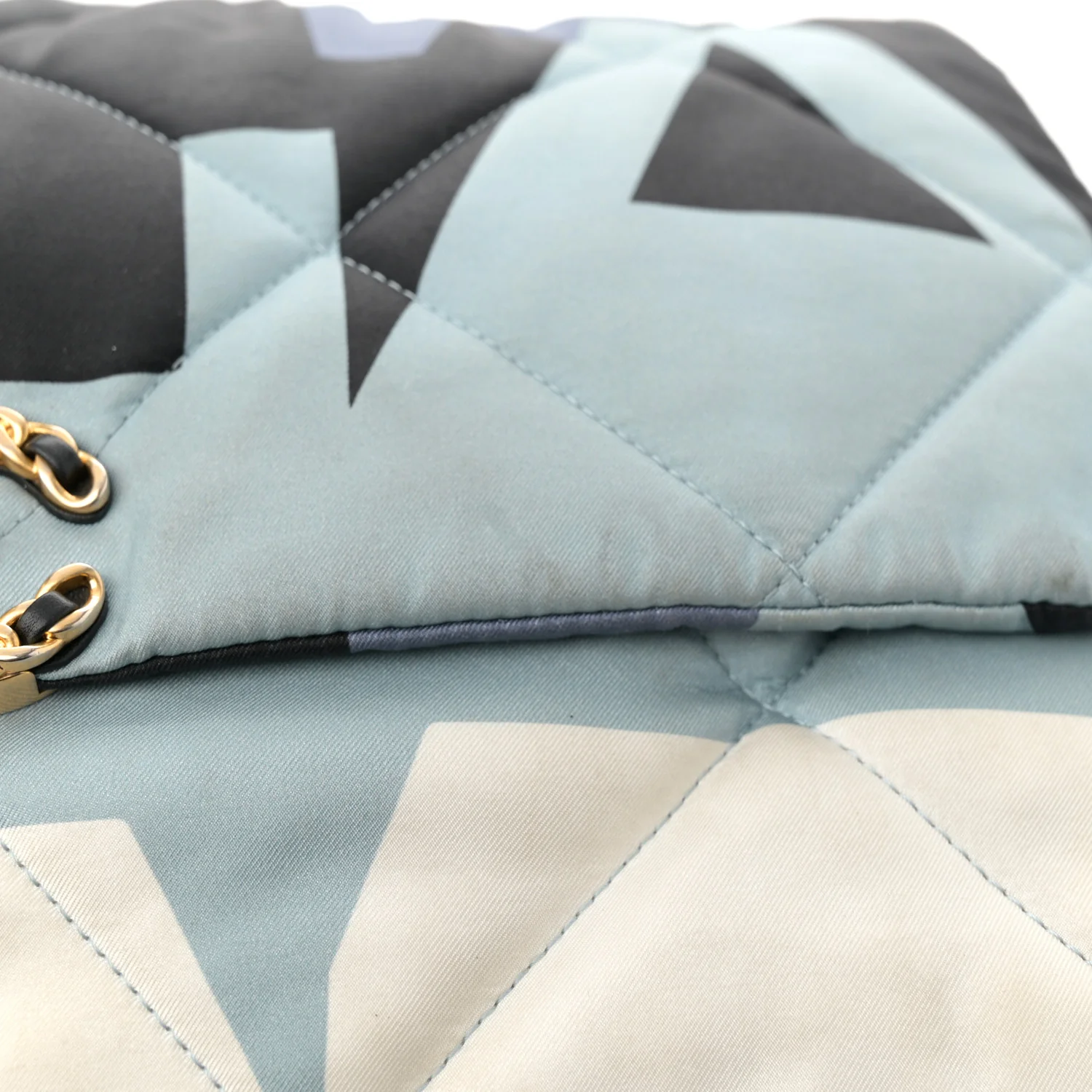 Silk Maxi Scarf Chanel 19 Flap Black Blue White - Top Club