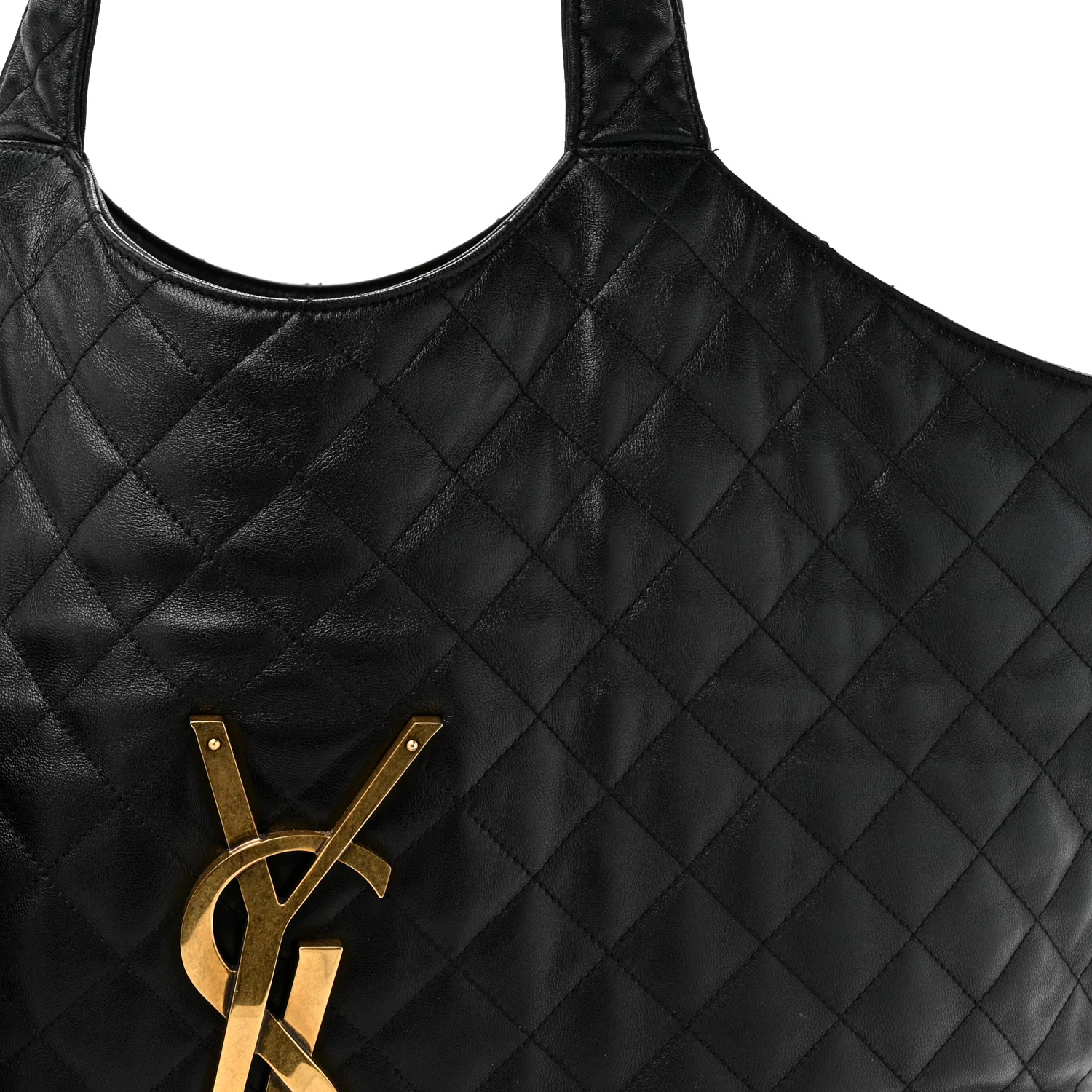 Lambskin Quilted Maxi Icare Shopping Tote Black - Top Club