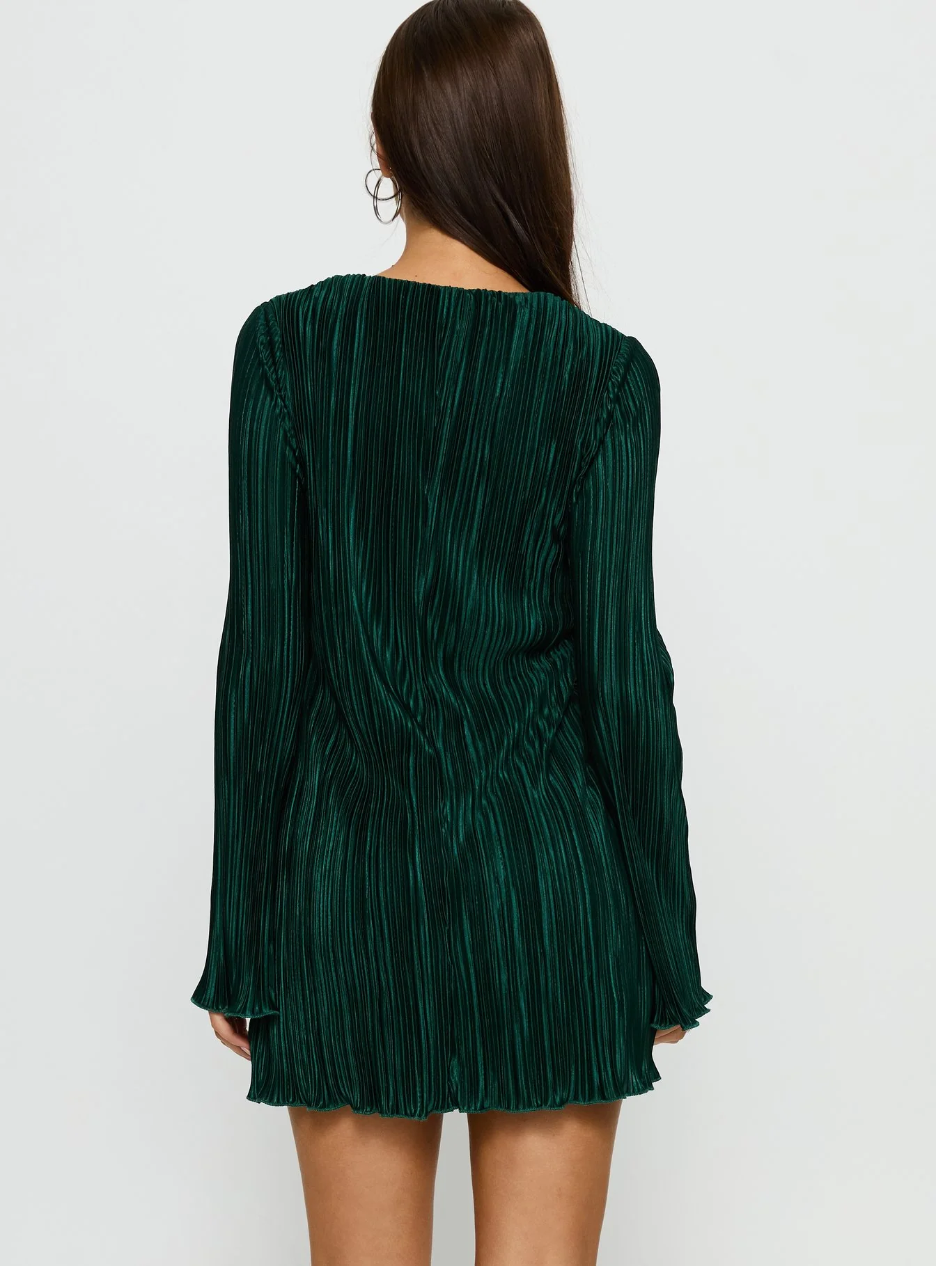Malop Long Sleeve Mini Dress Emerald