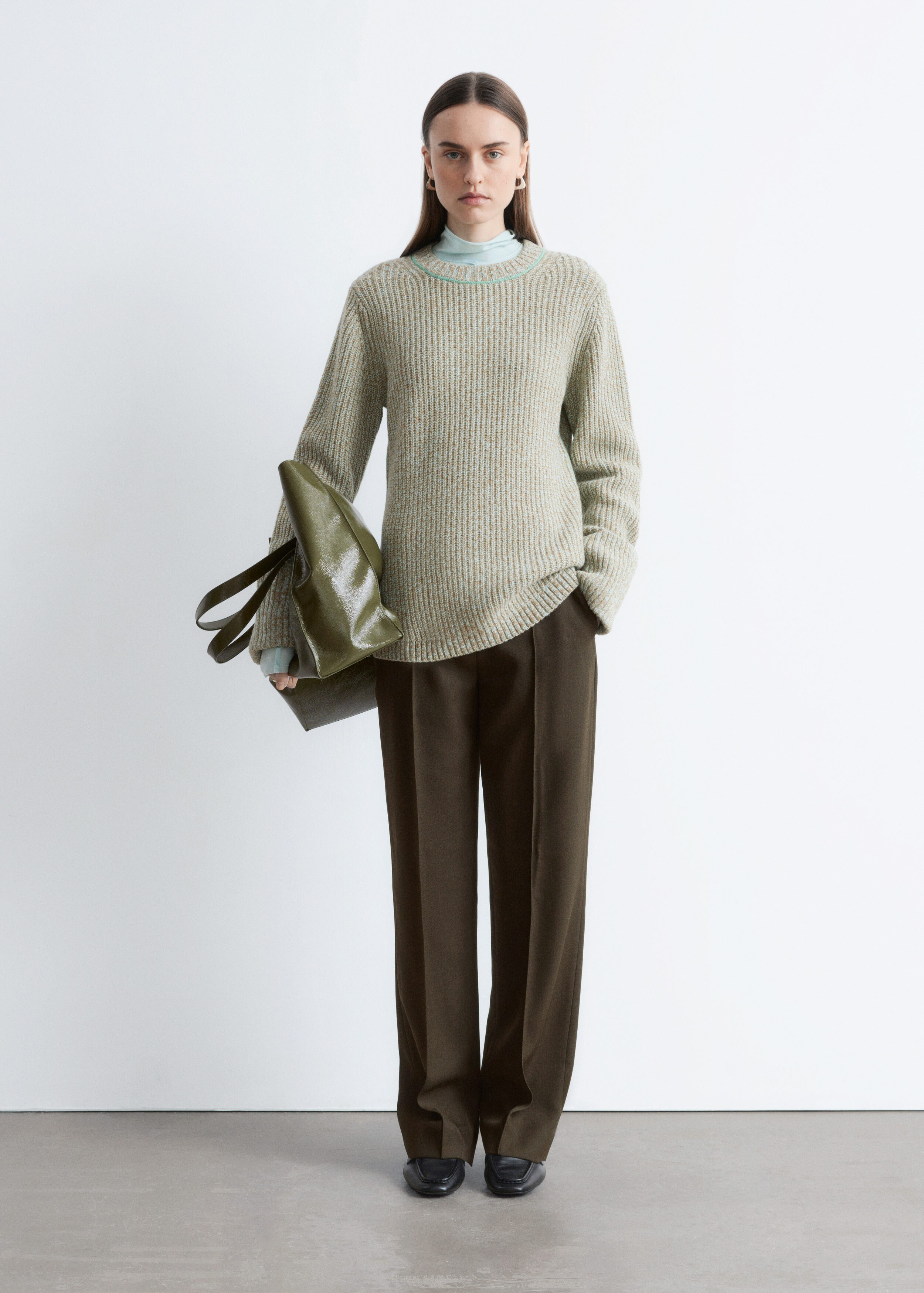 & Other Stories ACCENT-STITCH MERINO WOOL JUMPER