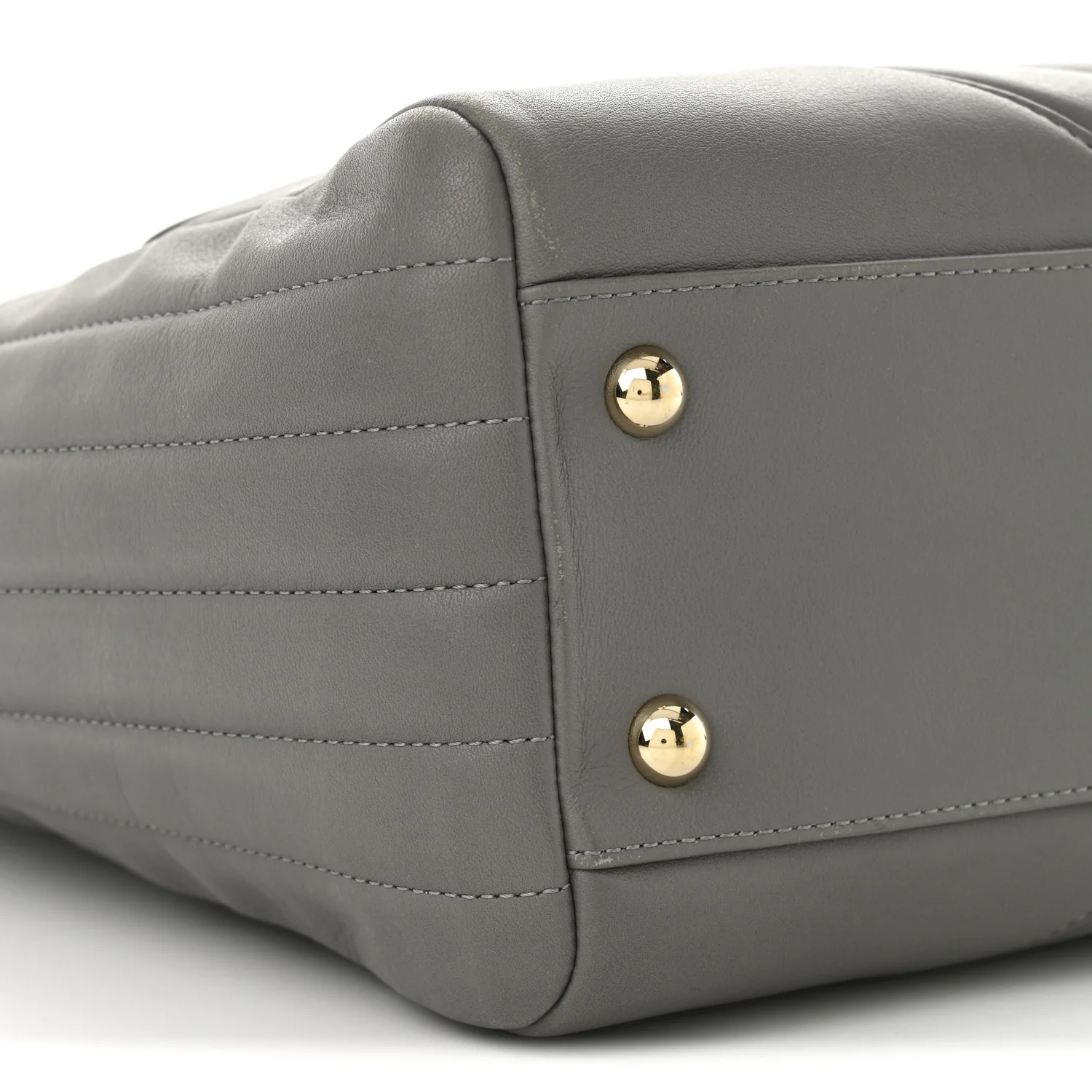 Calfskin Chevron Quilted Statement Shopping Tote Grey - Top Club