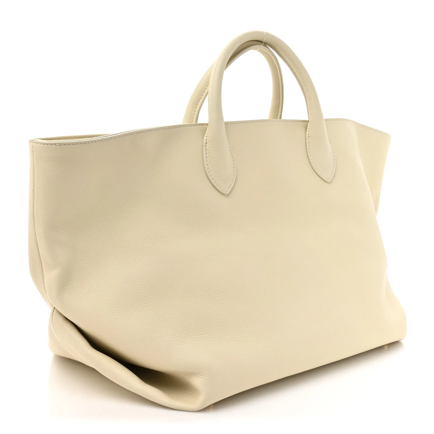 Pebbled Calfskin Medium Amelia Tote Ivory - Top Club