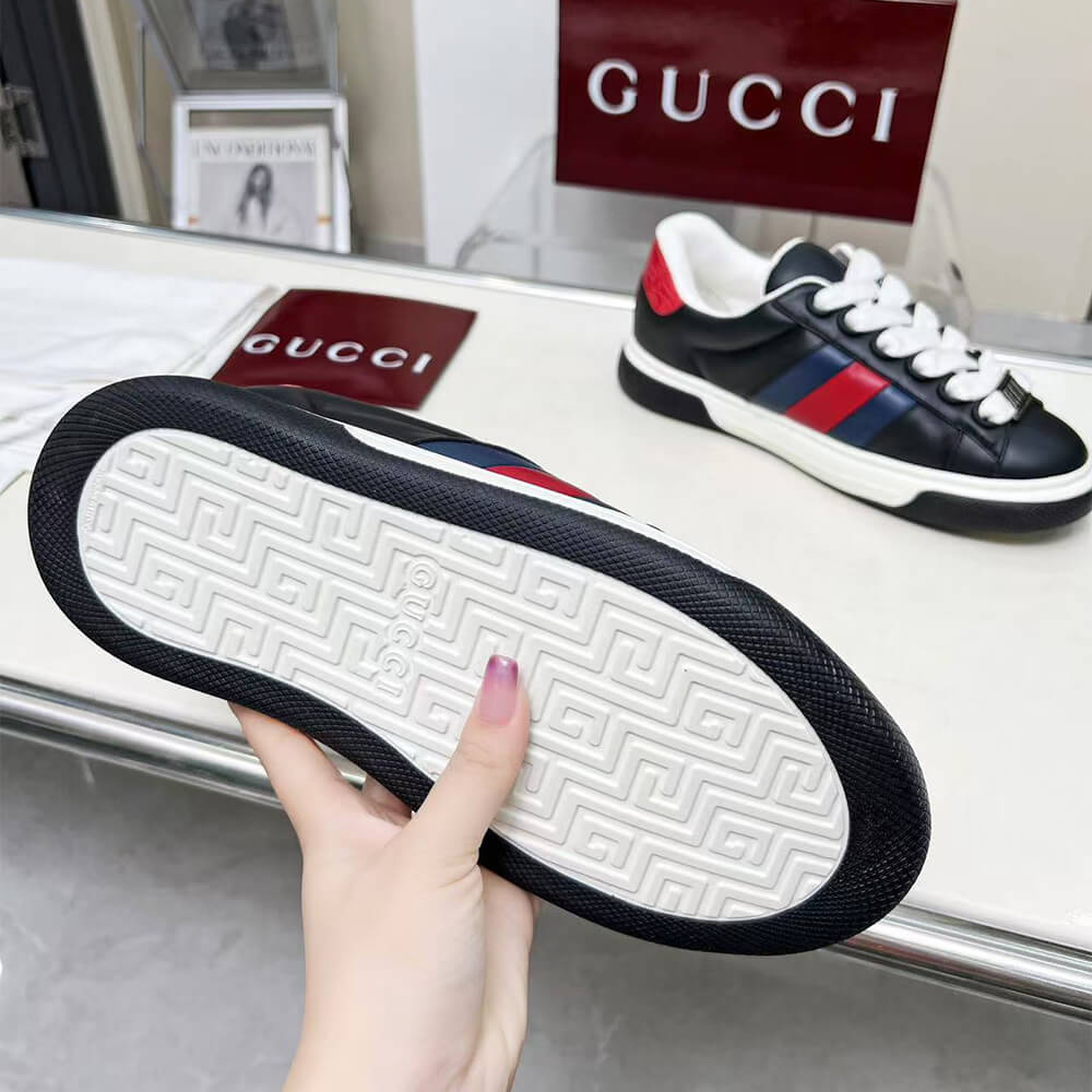 Gucci Ace Web Stripe leather sneakers - Top Club