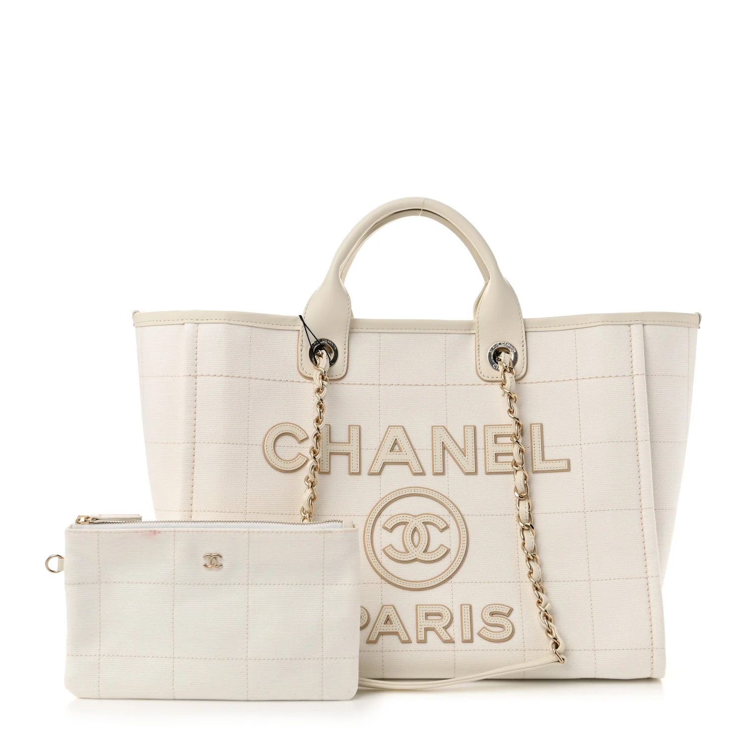 Cotton Medium Deauville Tote White - Top Club