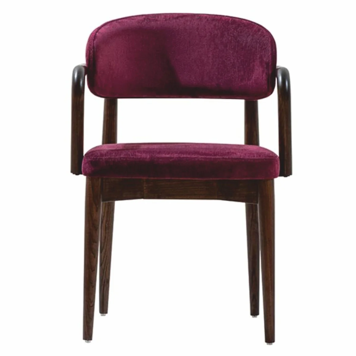 Luxury dining room chair with armrests purple / dark brown - dining room furniture