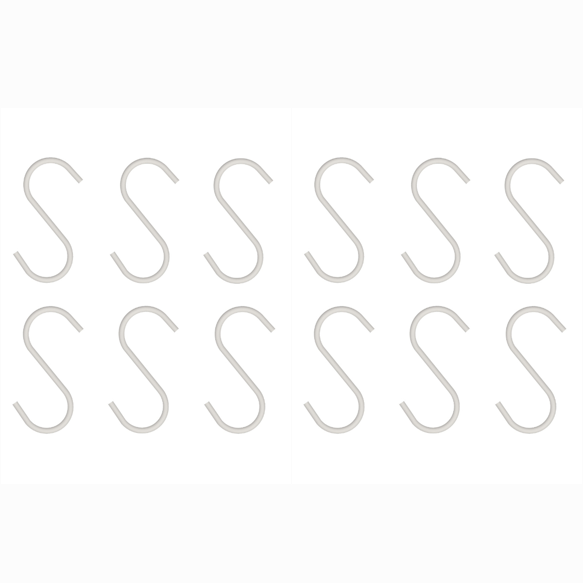 S-haakjes 6 cm wit - set van 12