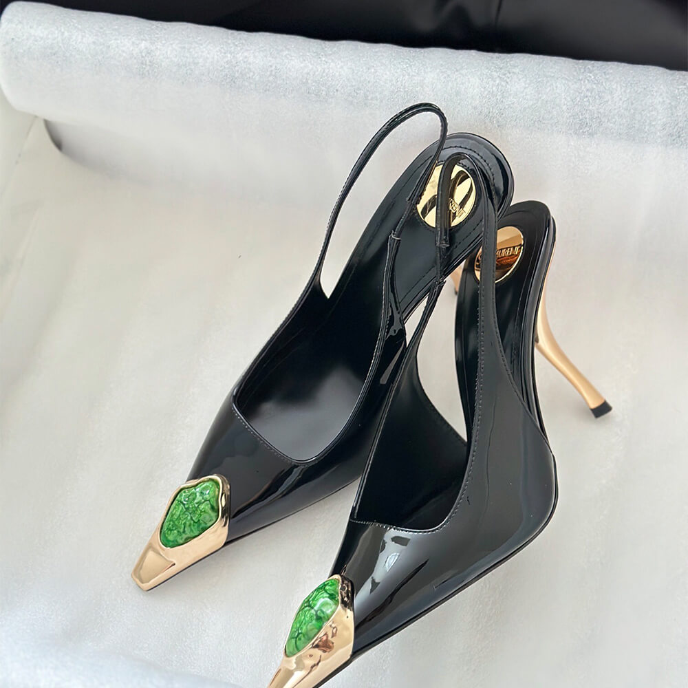 YSL Loulou Slingback Pumps in Patent Leather - Top Club