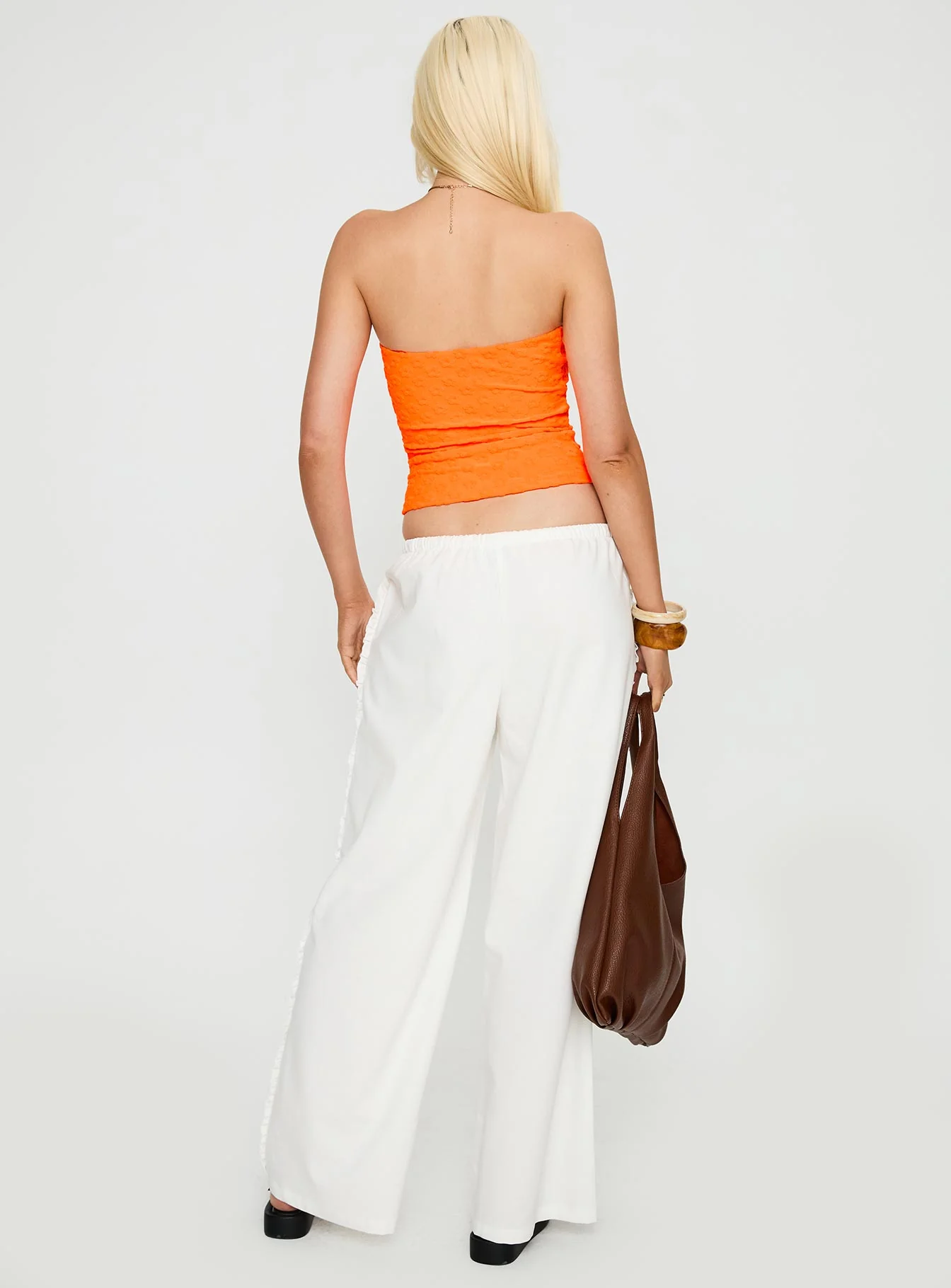 Destinee Frill Pant White
