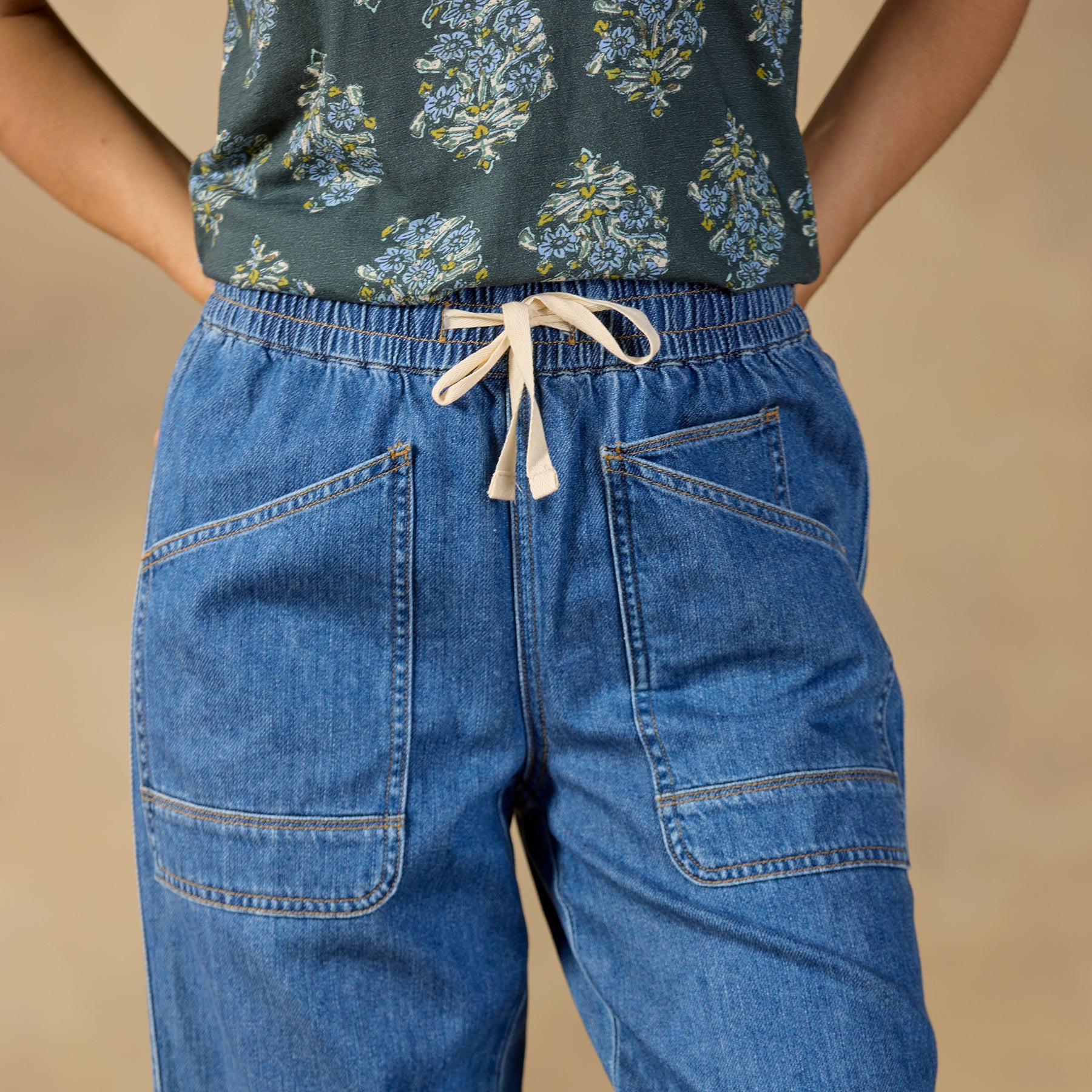 Nyla Denim Joggers, Petite - Sundance Living