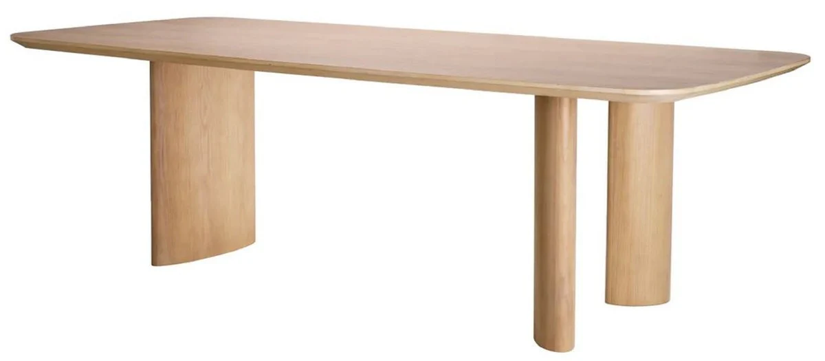 Luxury dining table natural colors 241 x 109.5 x H. 77 cm - Rectangular solid wood kitchen table - Dining room furniture - Kitchen furniture - Luxury furniture - Luxury furnishings