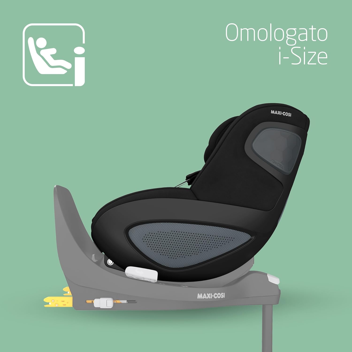 Maxi-Cosi Pearl 360 i-Size Seggiolino auto bambini 3 mesi - 4 anni (61-105 cm), Seggiolino auto girevole 360 e reclinabile, ClimaFlow, Protezione dagli impatti laterali G-CELL, Authentic Black