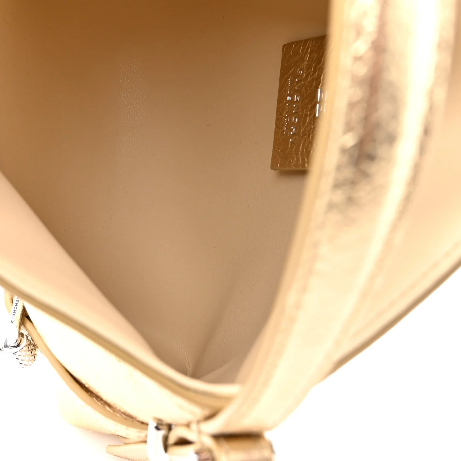 Metallic Tumbled Calfskin Nano Voyou Bag Golden Sand - Top Club