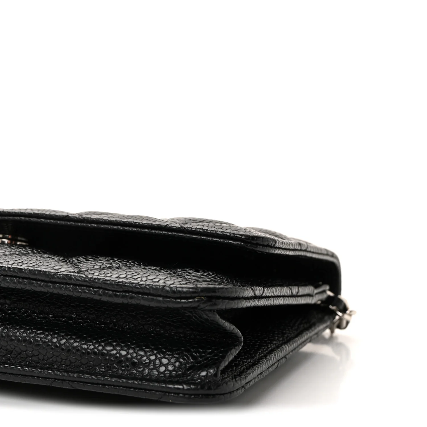 Caviar Quilted Wallet on Chain WOC Black - Top Club