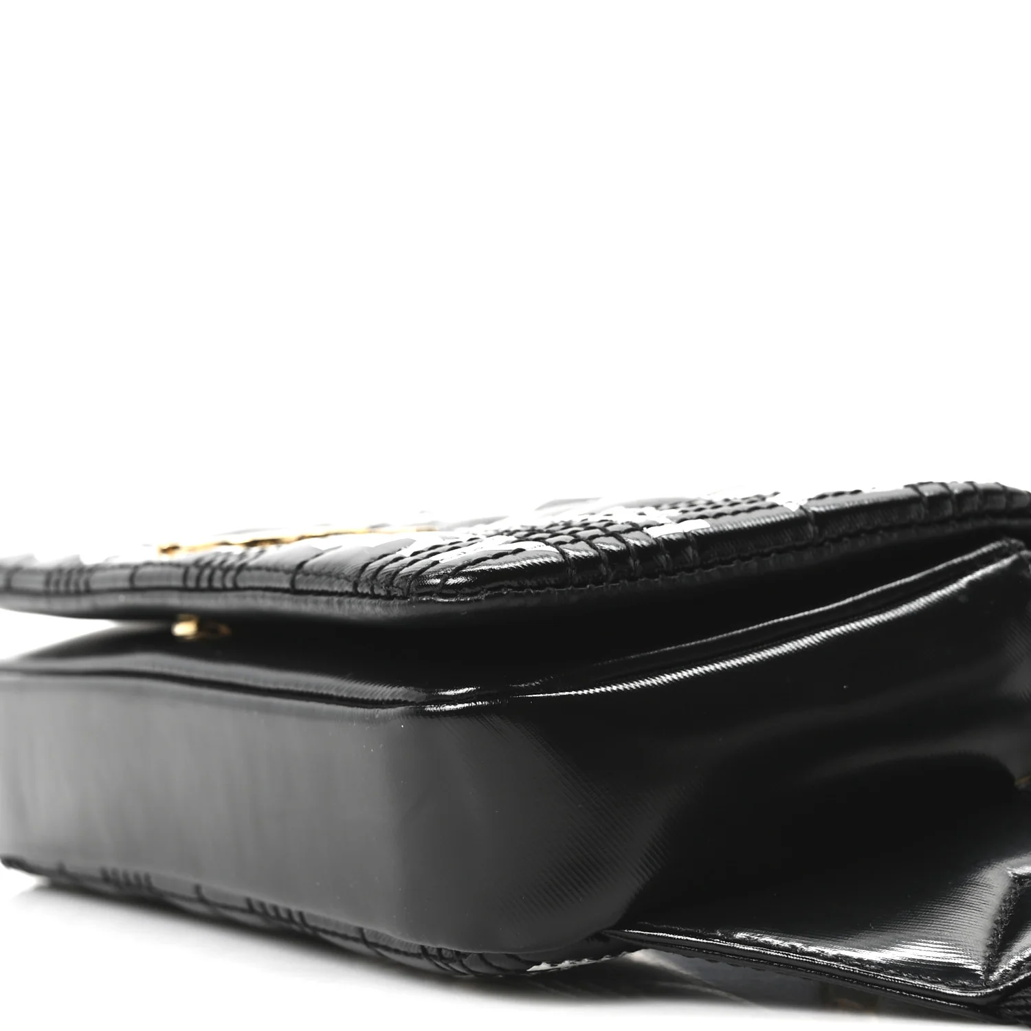 Patent Quilted Horseferry Print Lola Bum Bag Black - Top Club