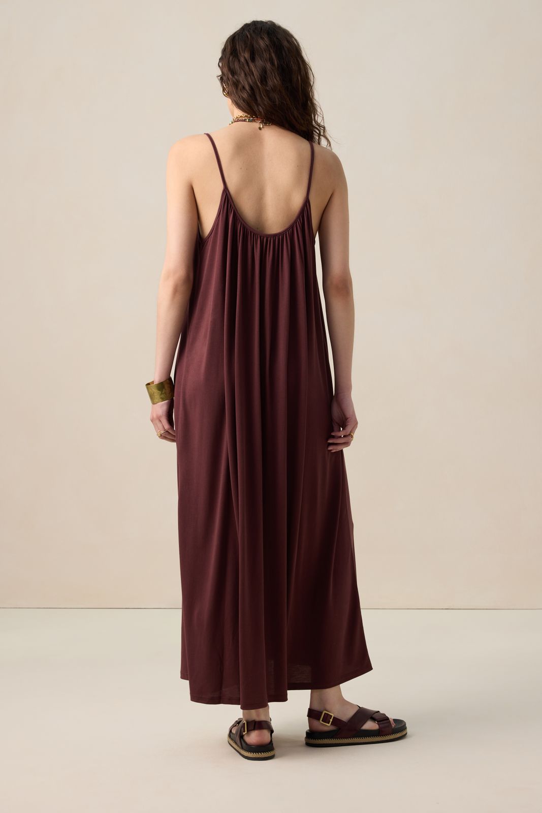 Donkerrode maxi jurk