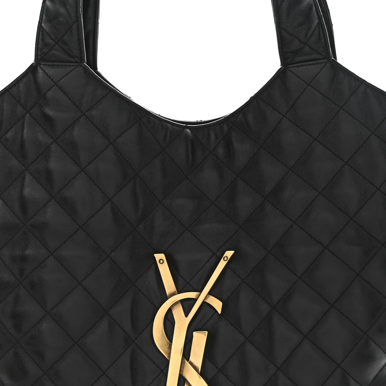 Lambskin Quilted Maxi Icare Shopping Tote Black - Top Club