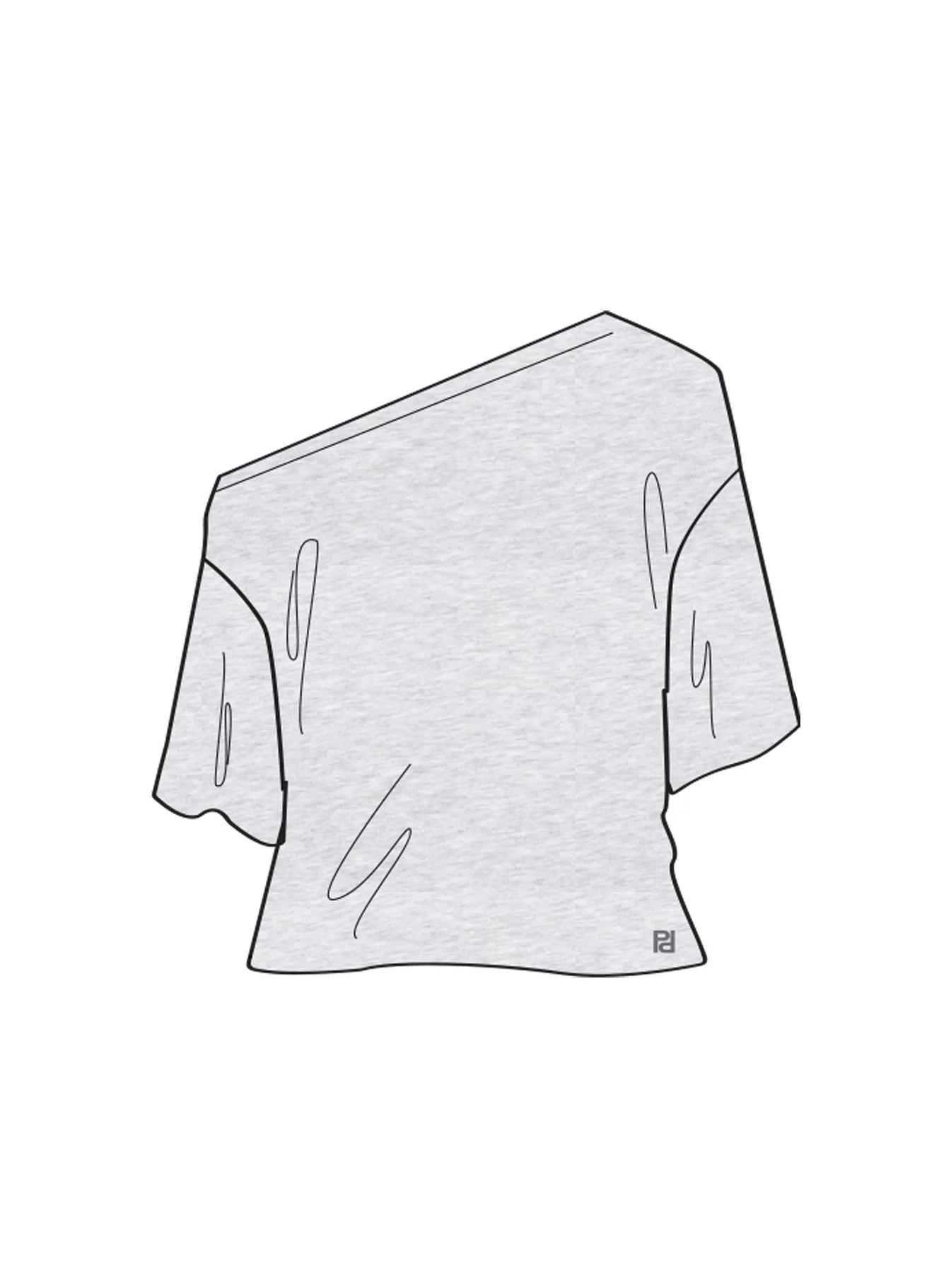 Bailea Off Shoulder Cropped Tee Grey Marle