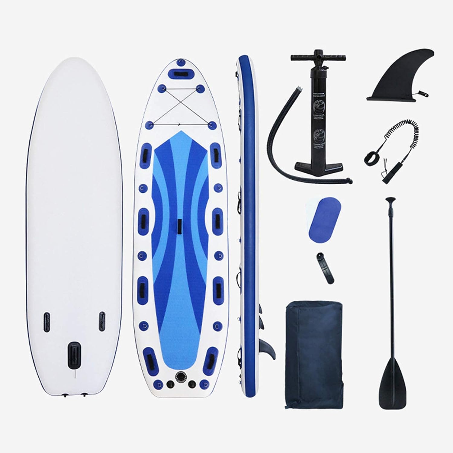 Tavola da Surf,Tavola da Stand Up Paddle Gonfiabile,Kit Tavola da Surf SUP Gonfiabile Pagaia Regolabile,Moo Antiscivolo,per Principianti Adulti/Intermedio,350×100×20Cm