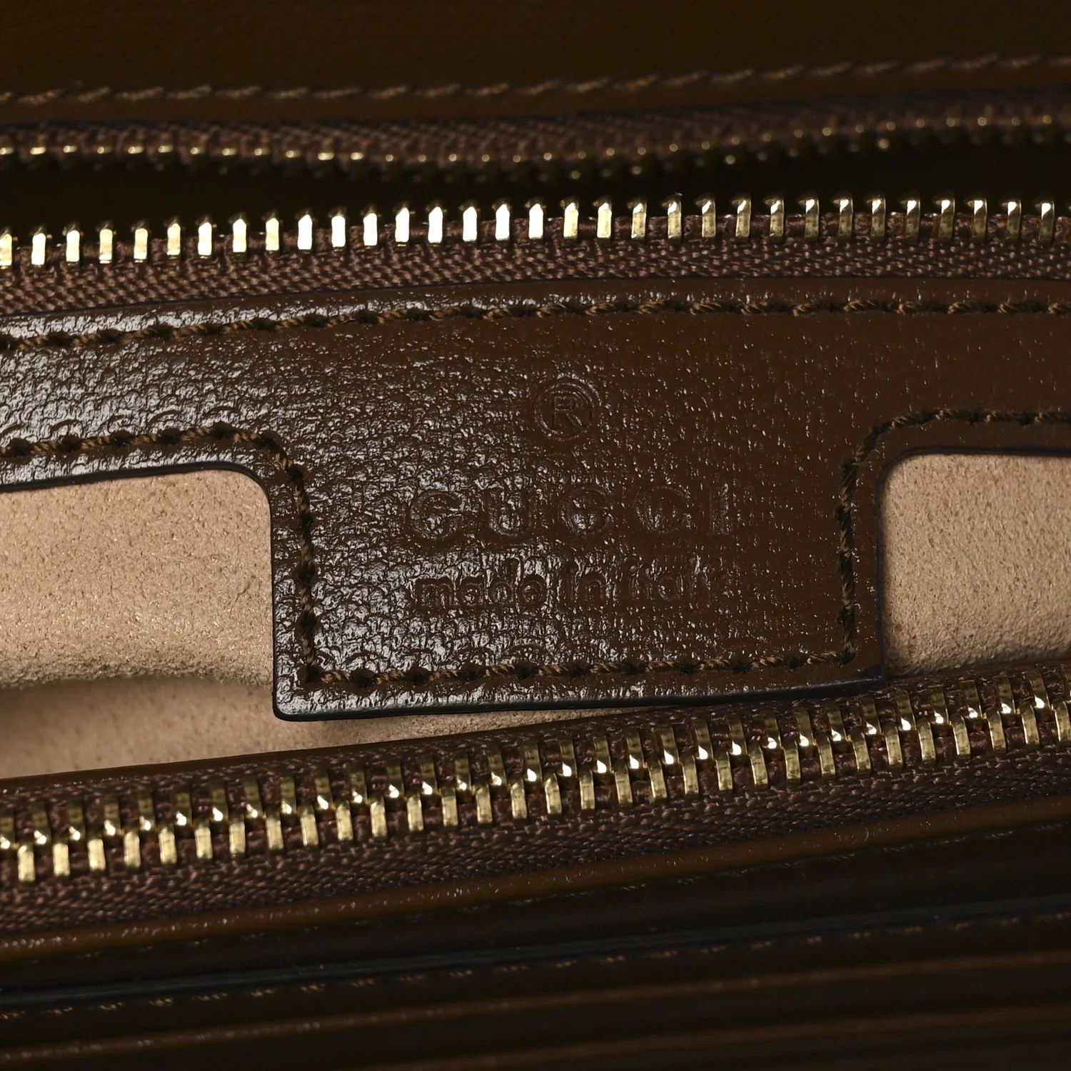 GG Supreme Monogram Calfskin Medium Horsebit 1955 Top Handle Bag Beige Ebony Brown Sugar - Top Club