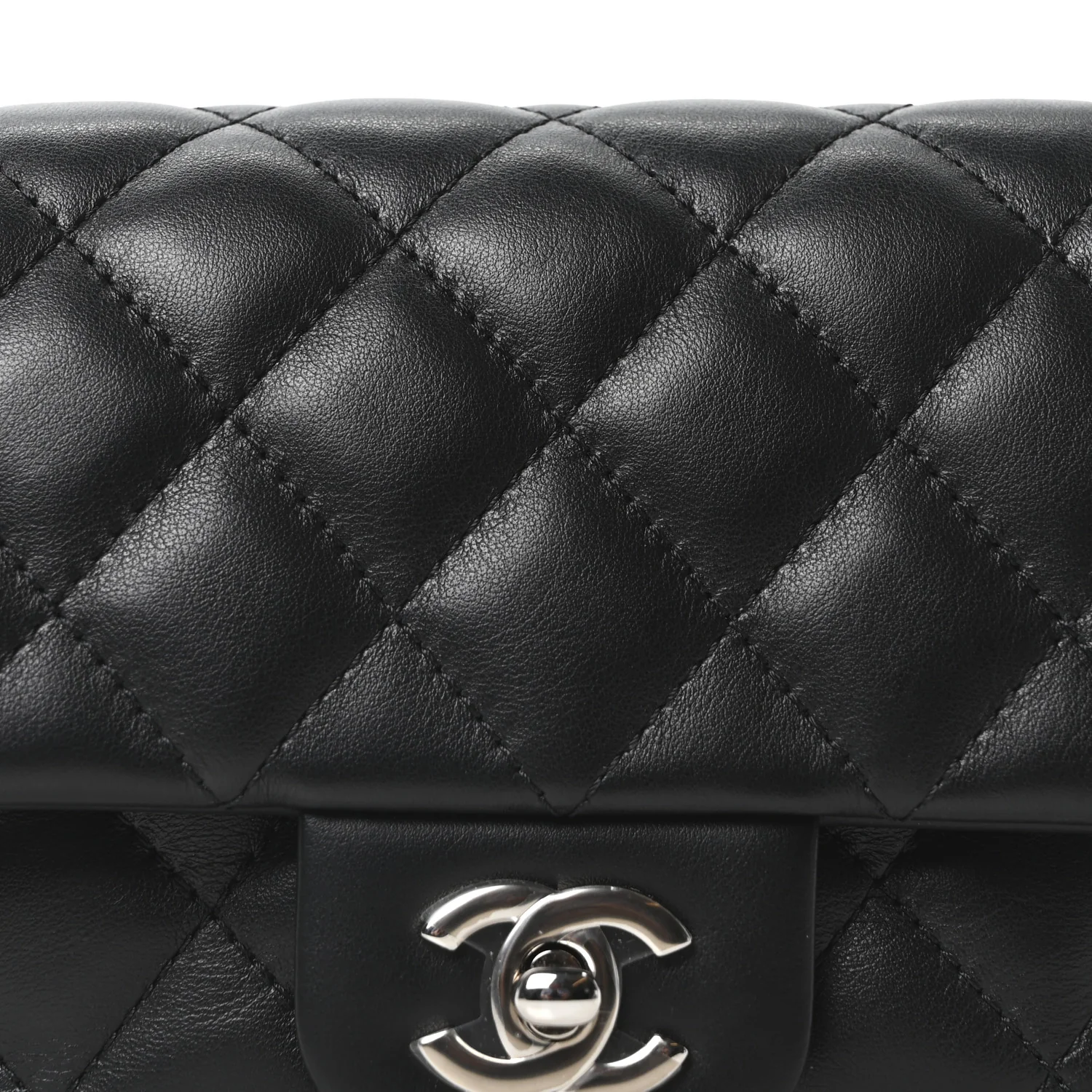Calfskin Quilted CC Uniform Flap Belt Bag Black - Top Club