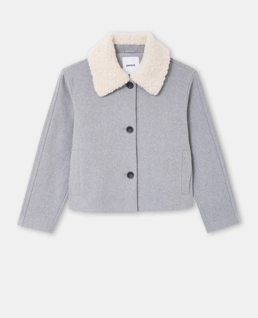 Pimkie Blouson façon drap de laine avec col sherpa